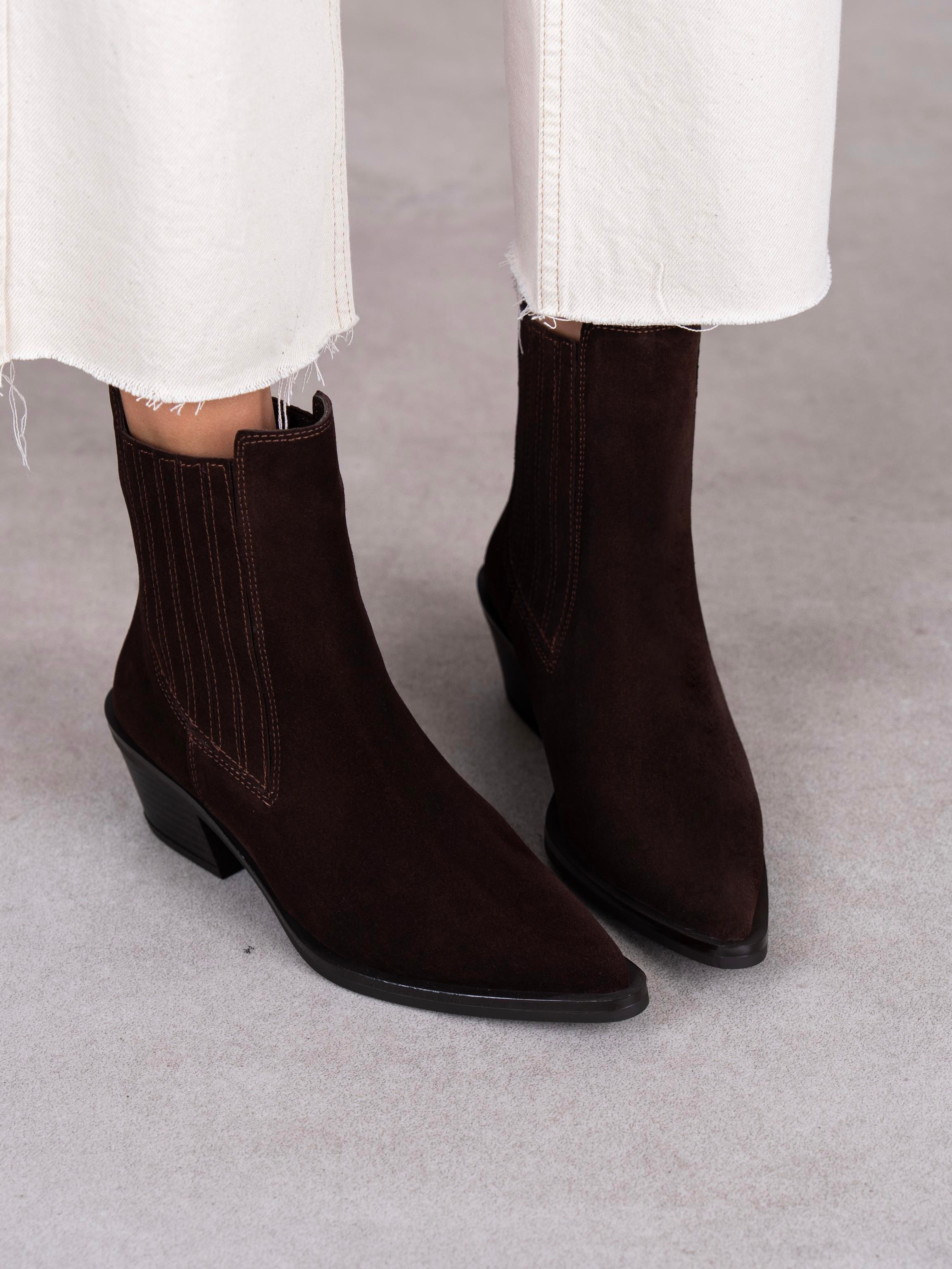 Lexis Kahve Süet Hakiki Deri Kadın Bot