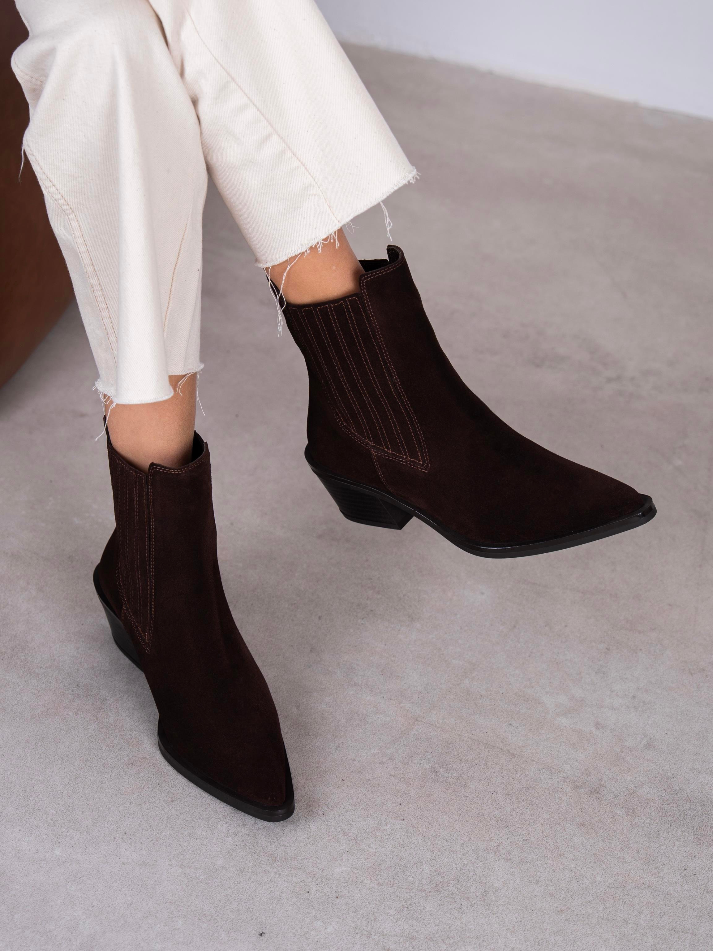 Lexis Kahve Süet Hakiki Deri Kadın Bot