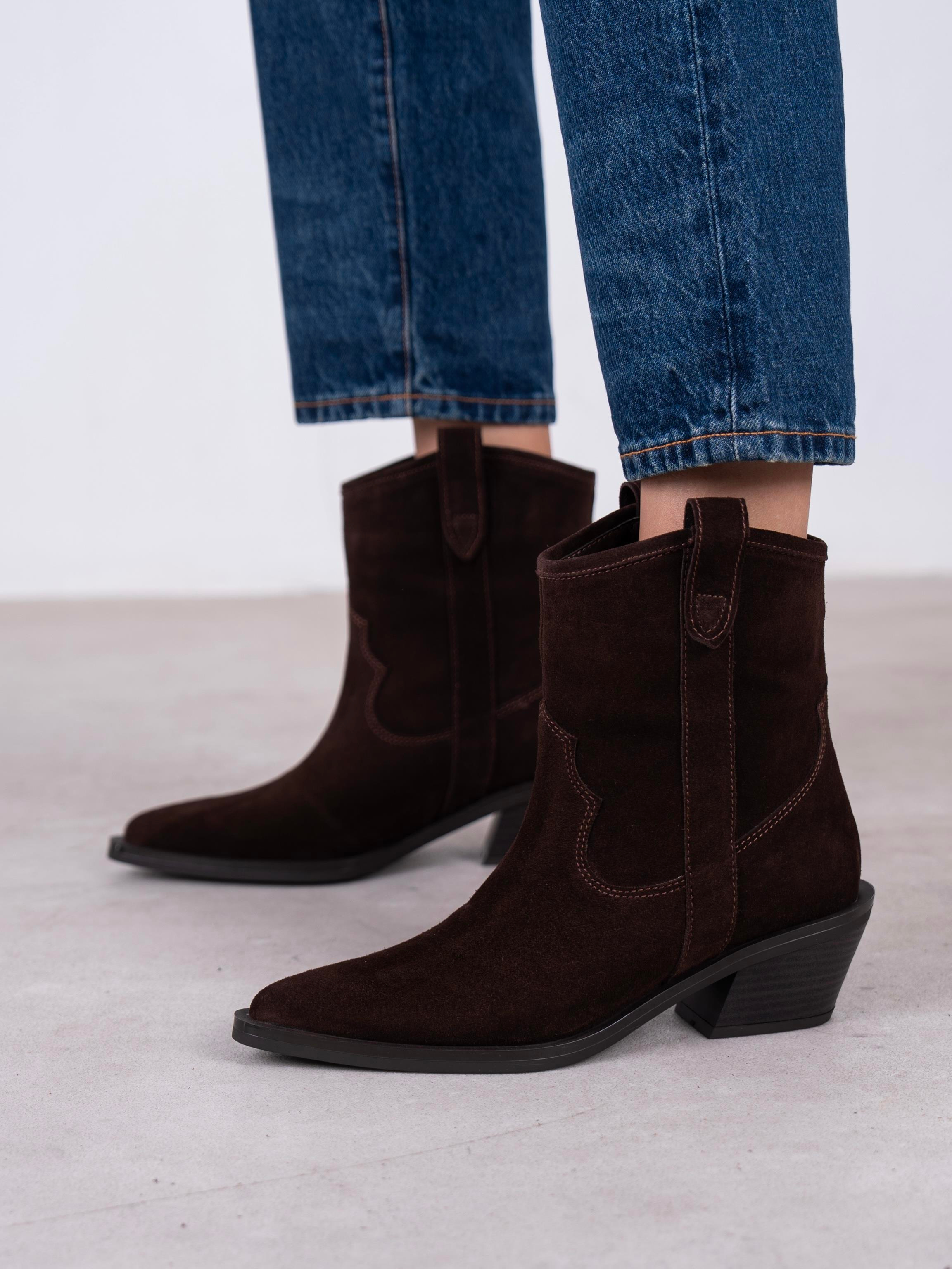 Medea Kahve Süet Hakiki Deri Kadın Bot