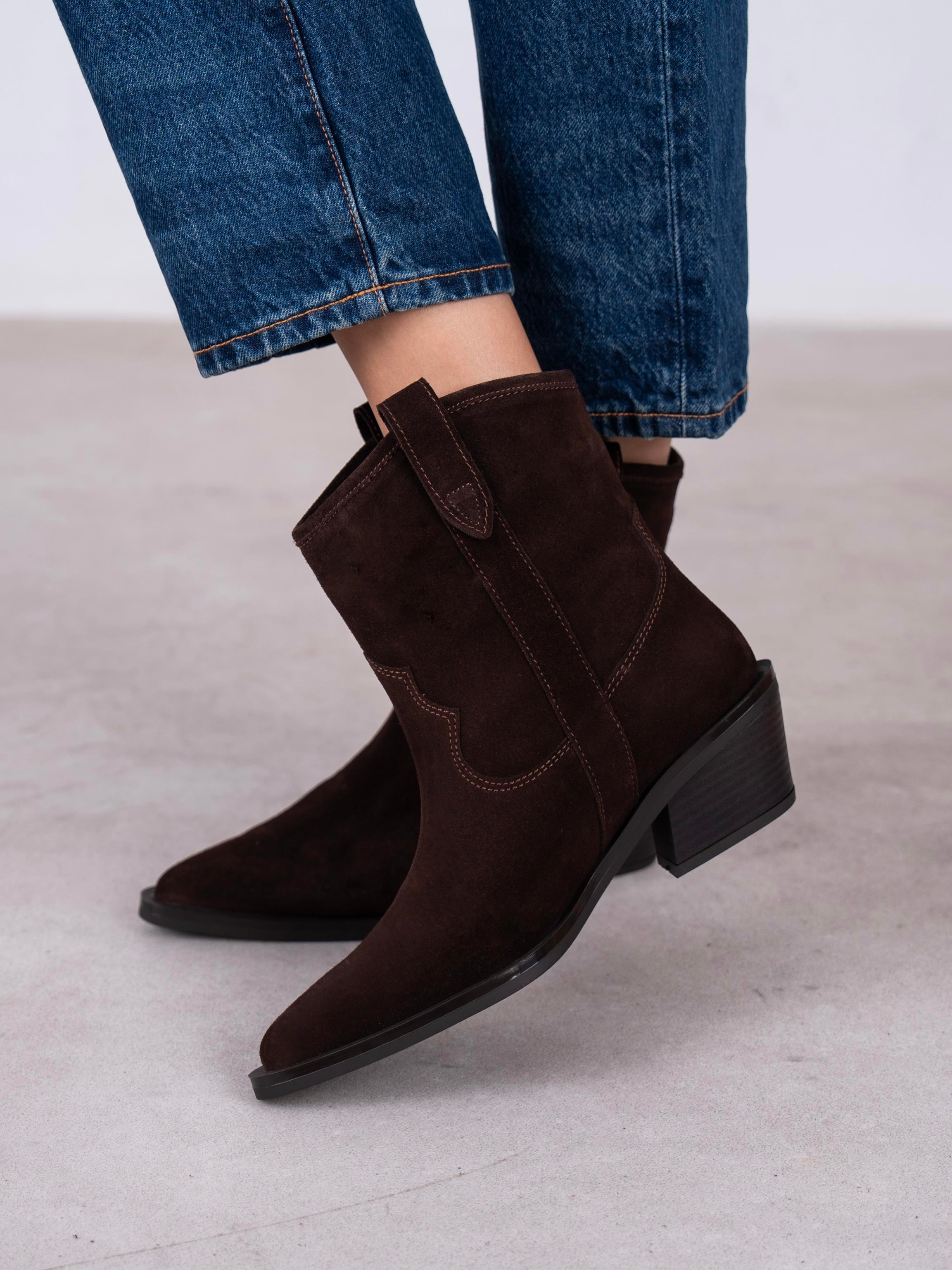 Medea Kahve Süet Hakiki Deri Kadın Bot