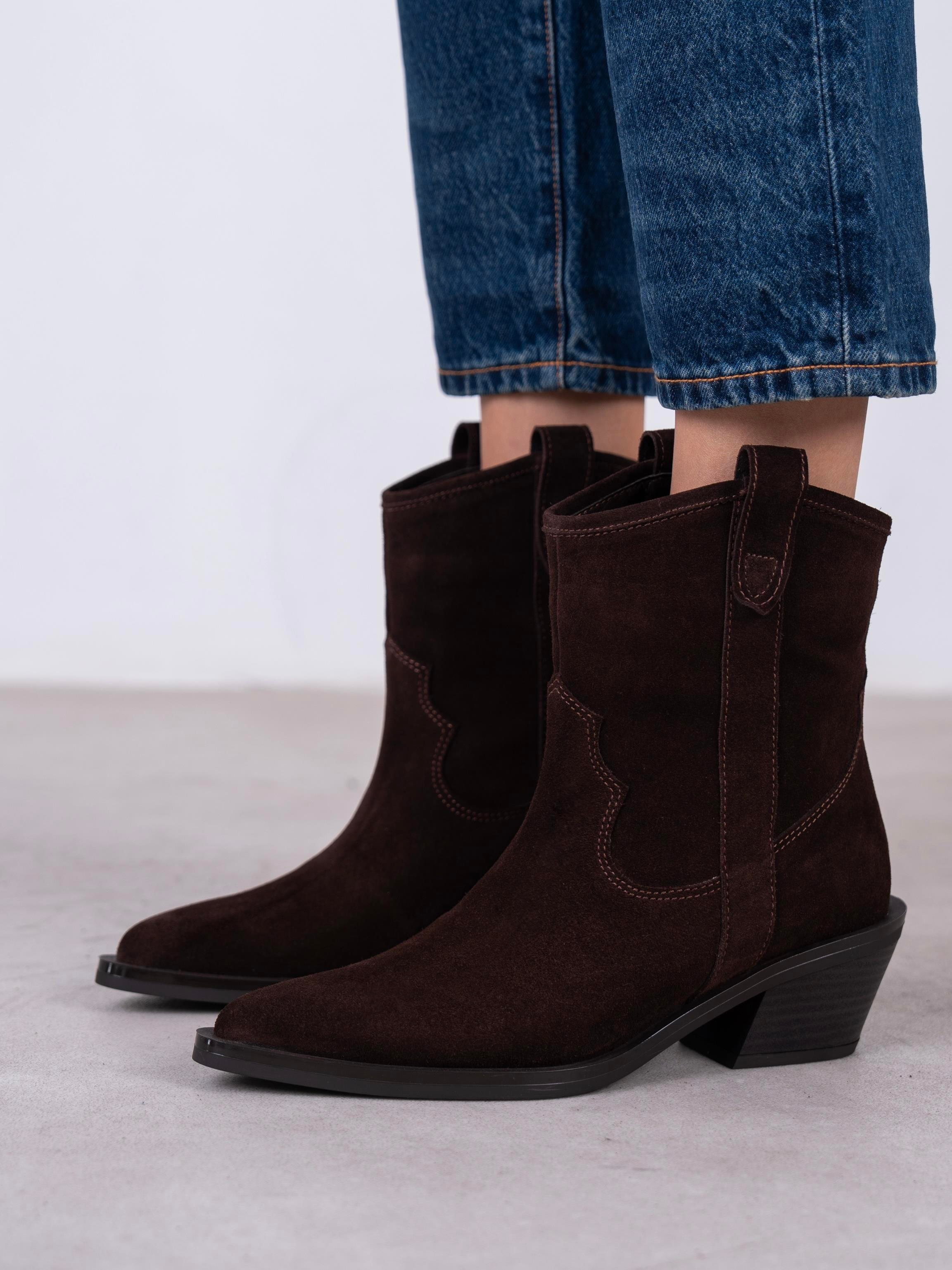 Medea Kahve Süet Hakiki Deri Kadın Bot