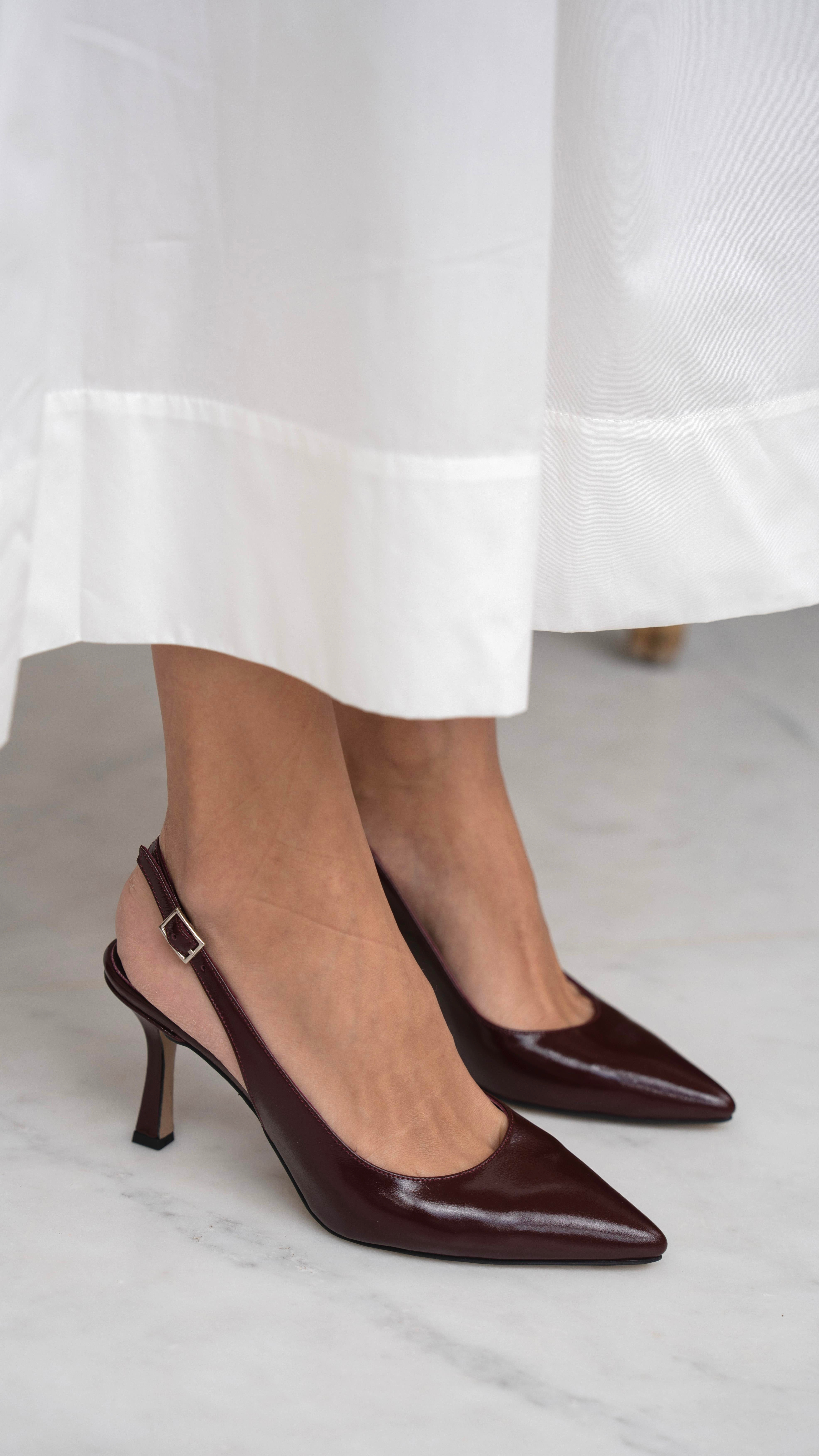 Monte Bordo Rugan   Hakiki Deri   Topuklu Ayakkabı