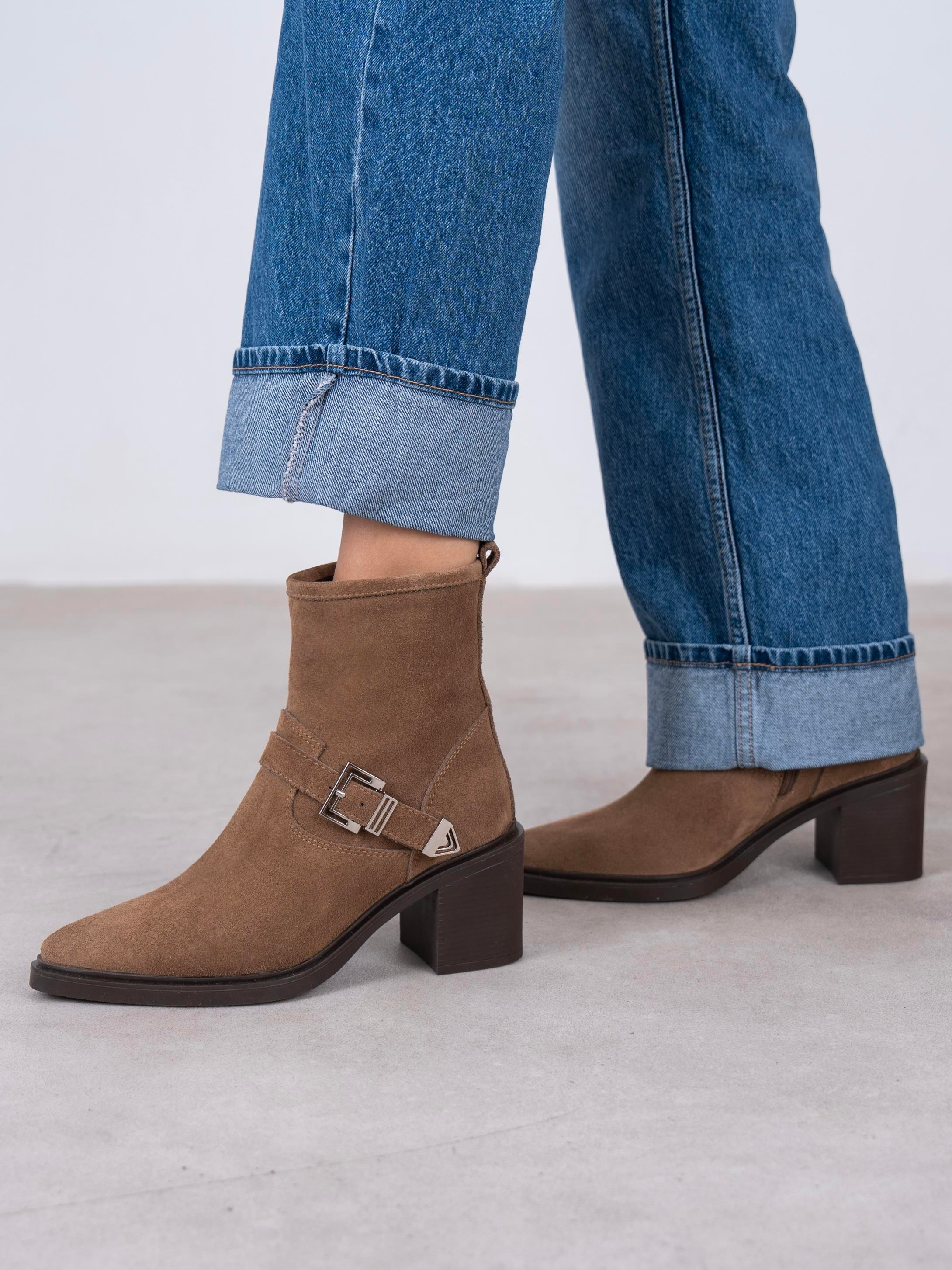 Pulina Camel Süet Hakiki Deri Kadın Bot