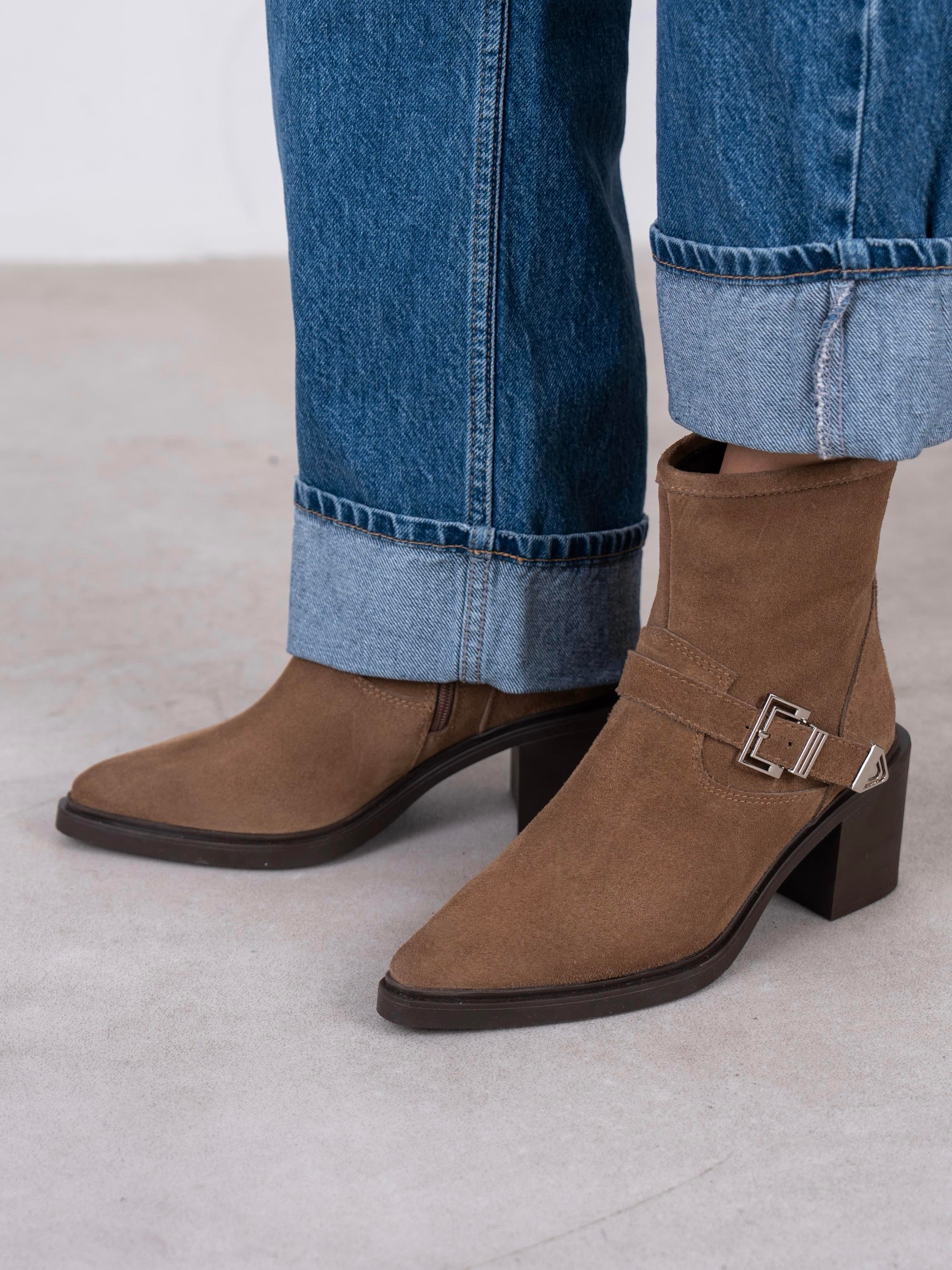 Pulina Camel Süet Hakiki Deri Kadın Bot