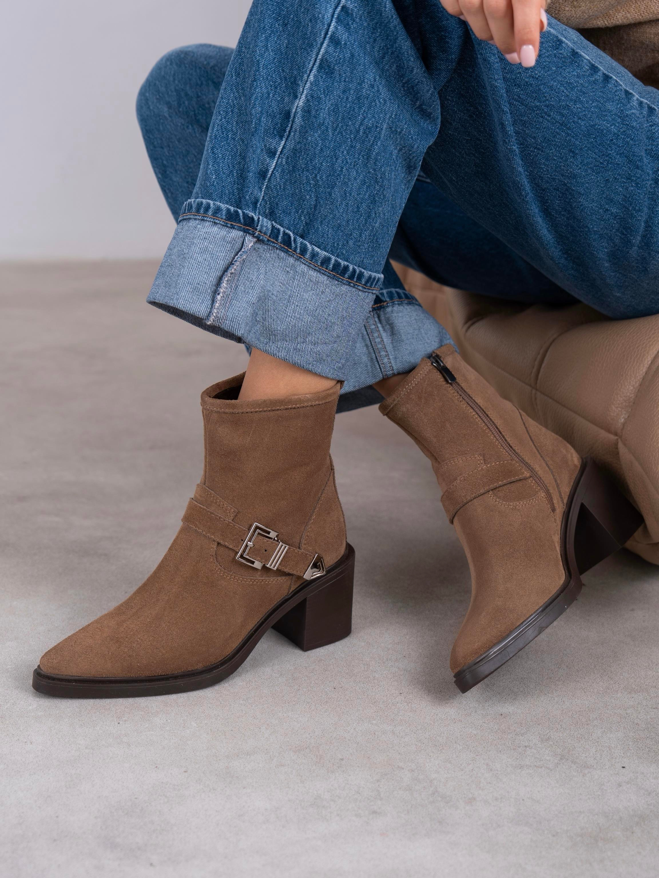 Pulina Camel Süet Hakiki Deri Kadın Bot