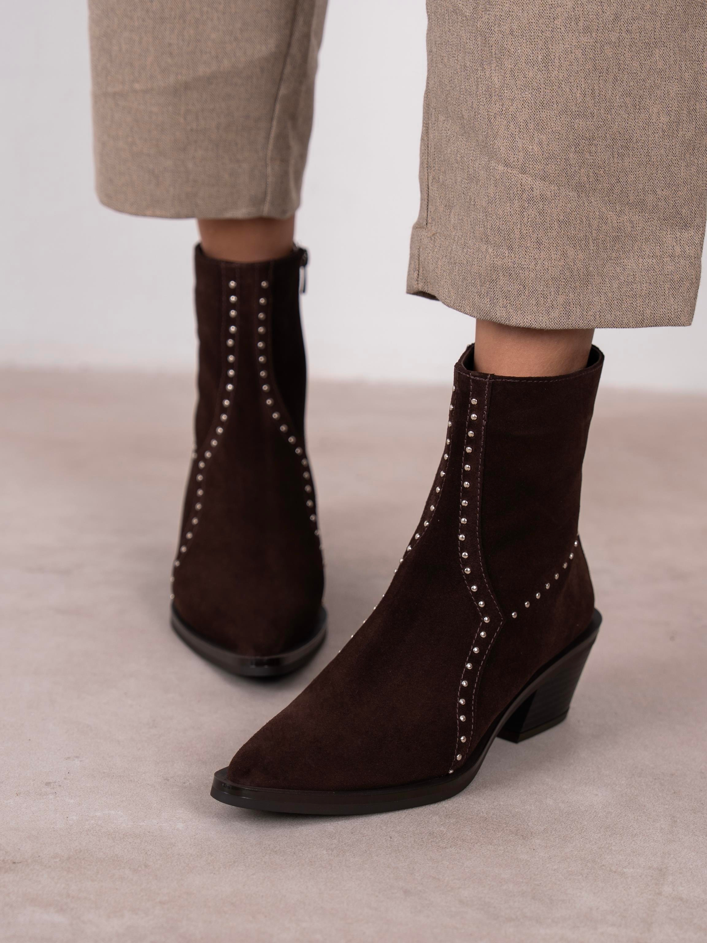 Ruxan Kahve Süet Hakiki Deri Kadın Bot