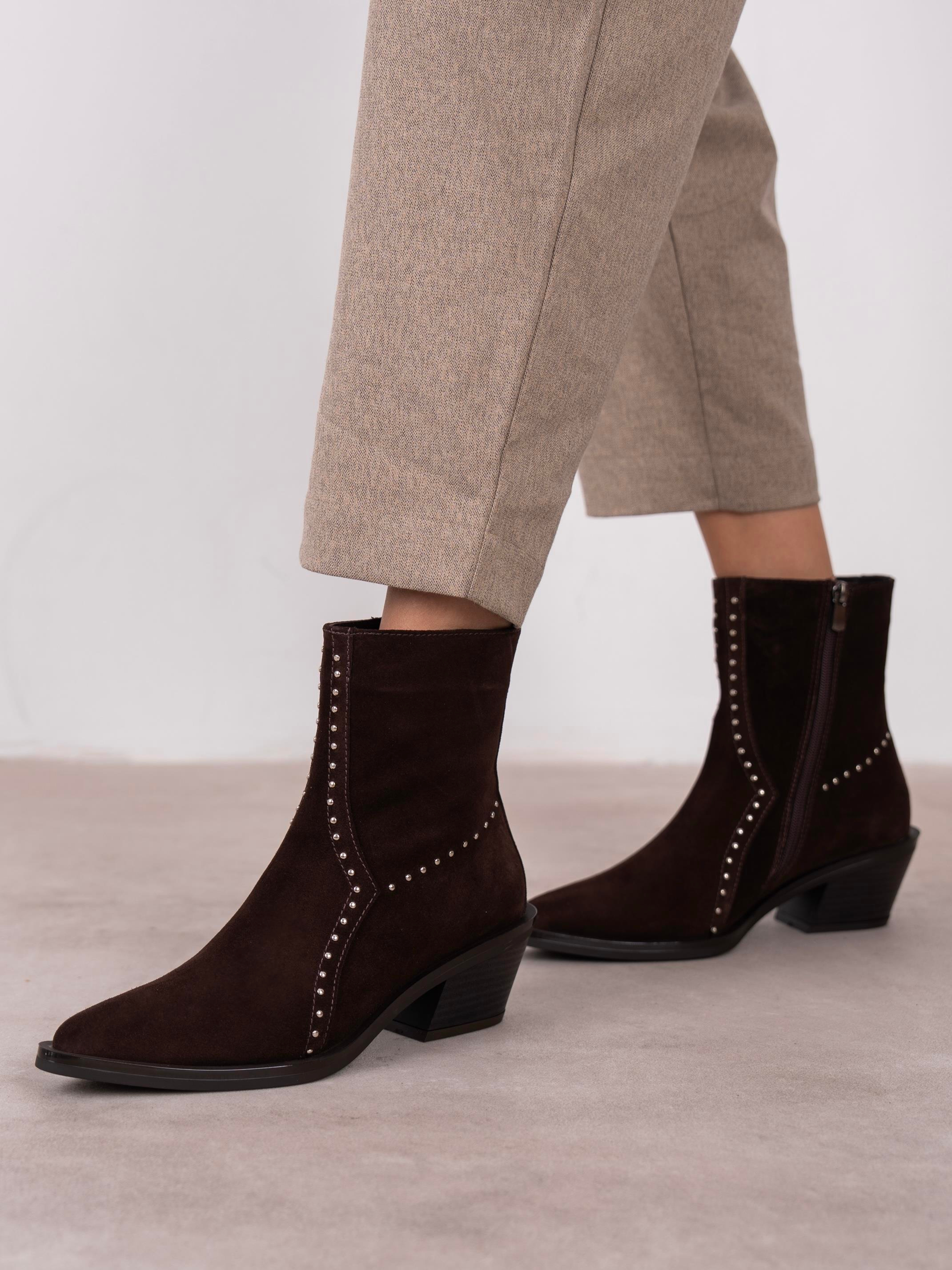 Ruxan Kahve Süet Hakiki Deri Kadın Bot