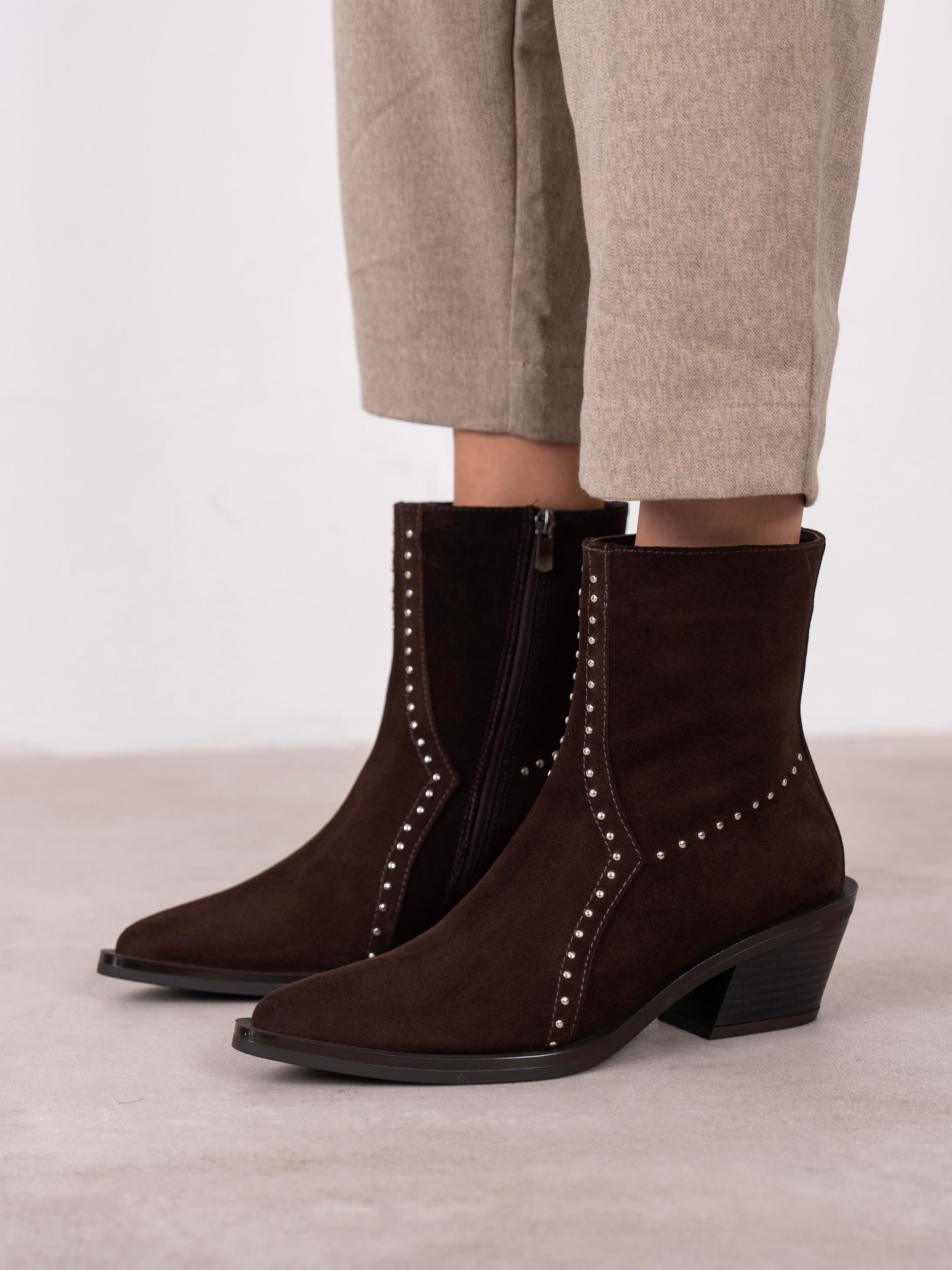 Ruxan Kahve Süet Hakiki Deri Kadın Bot