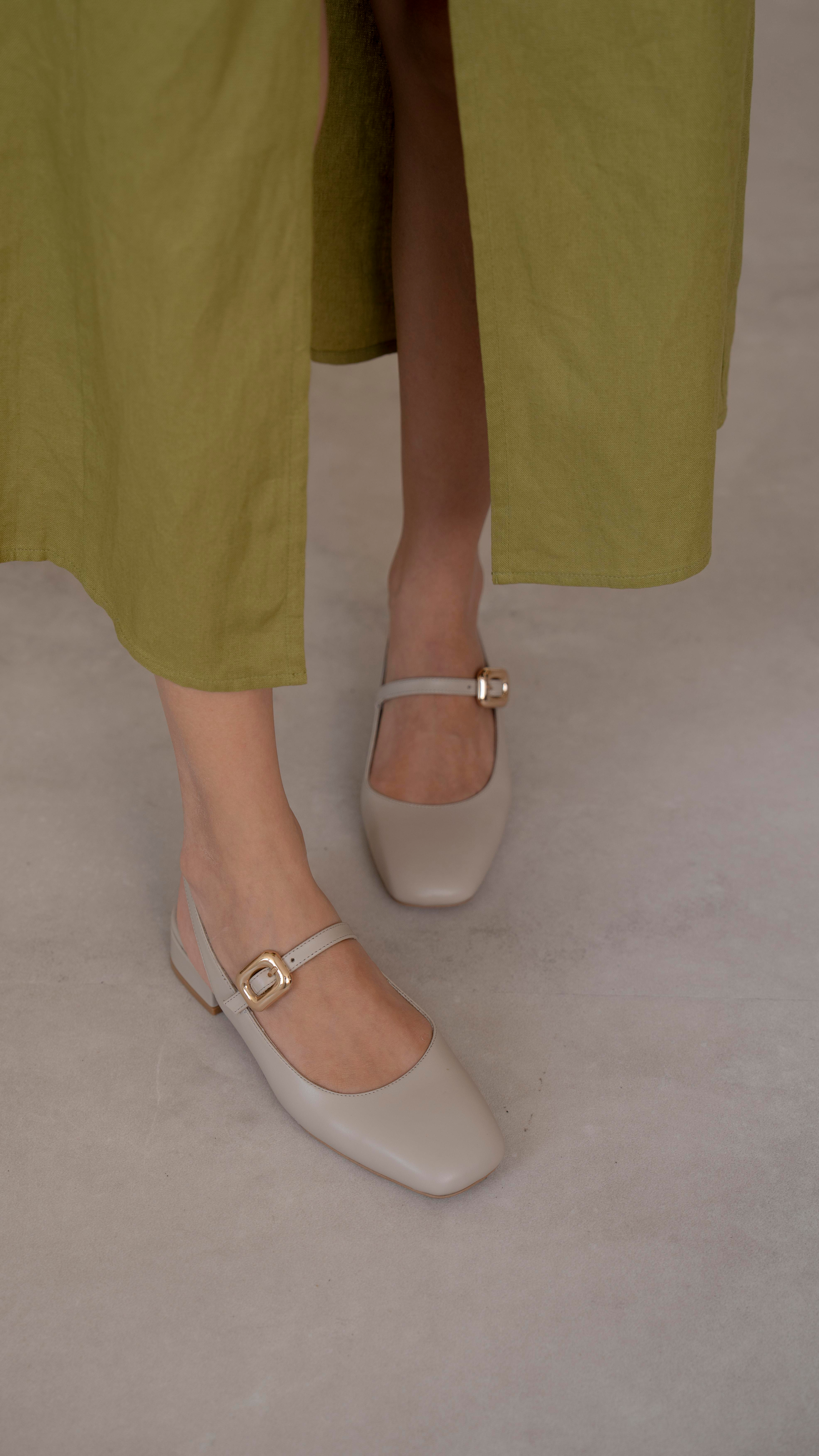 Somer Bej   Hakiki Deri   Topuklu Ayakkabı