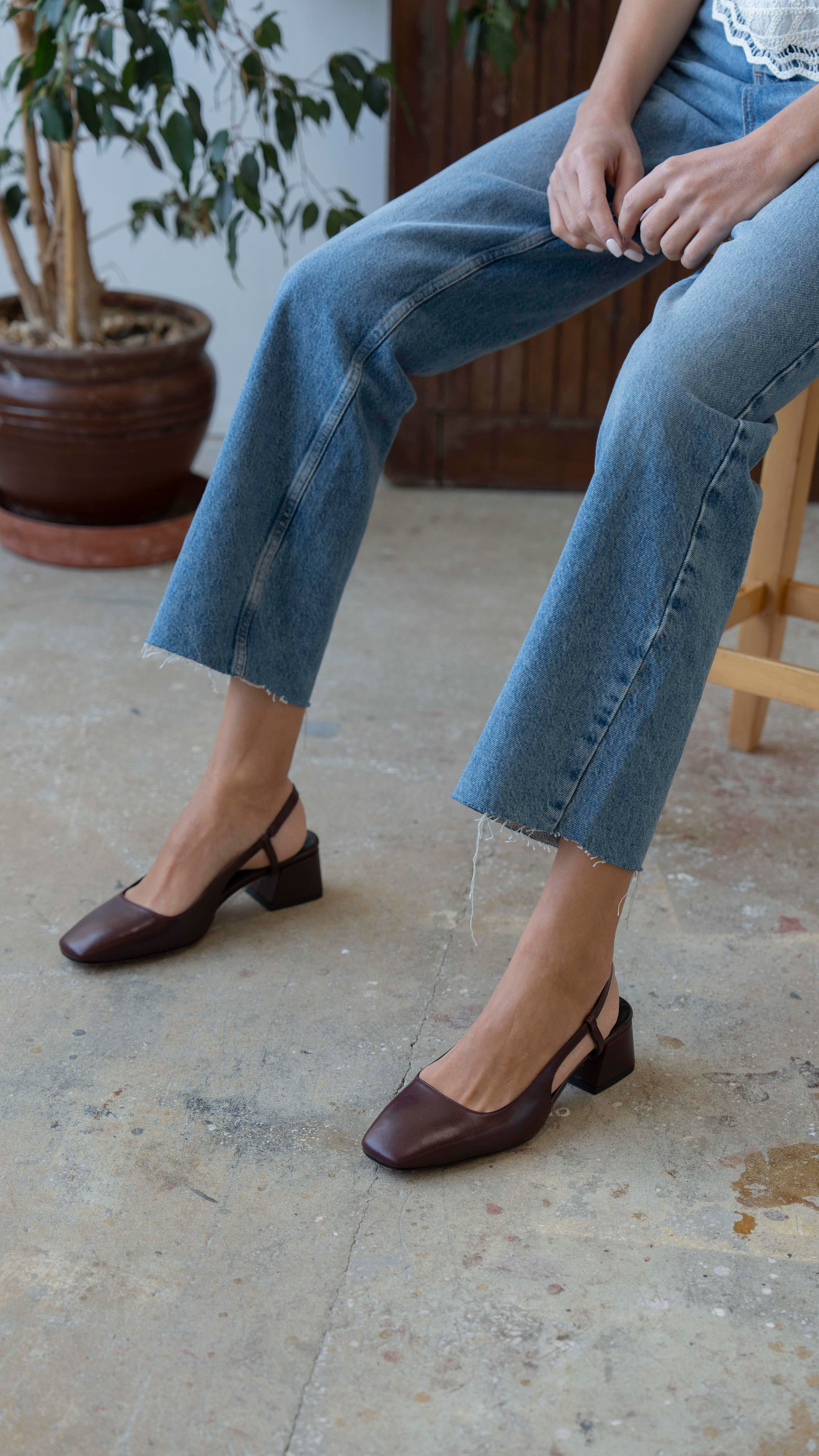 Vardy Bordo   Hakiki Deri   Topuklu Ayakkabı