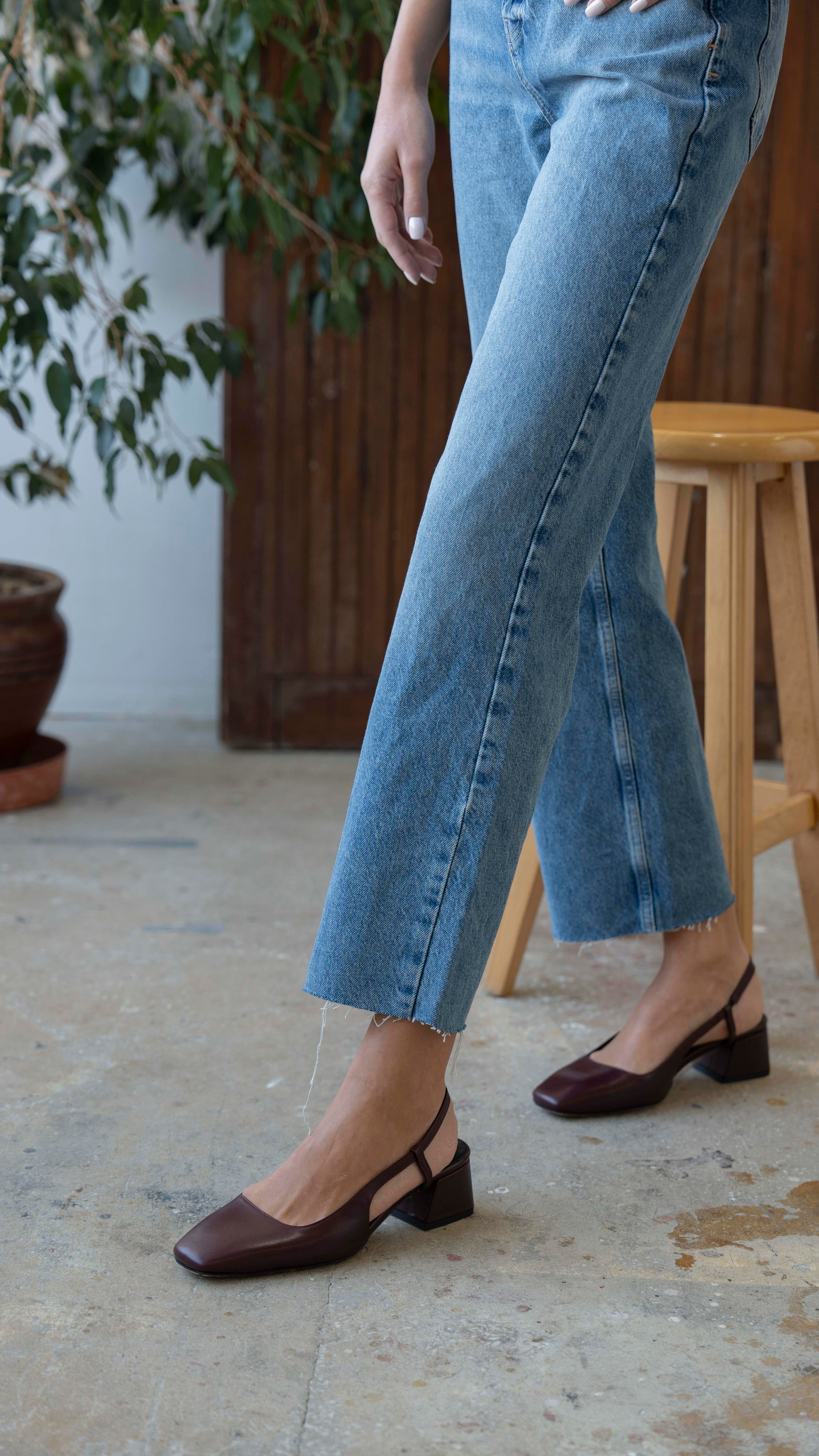 Vardy Bordo   Hakiki Deri   Topuklu Ayakkabı