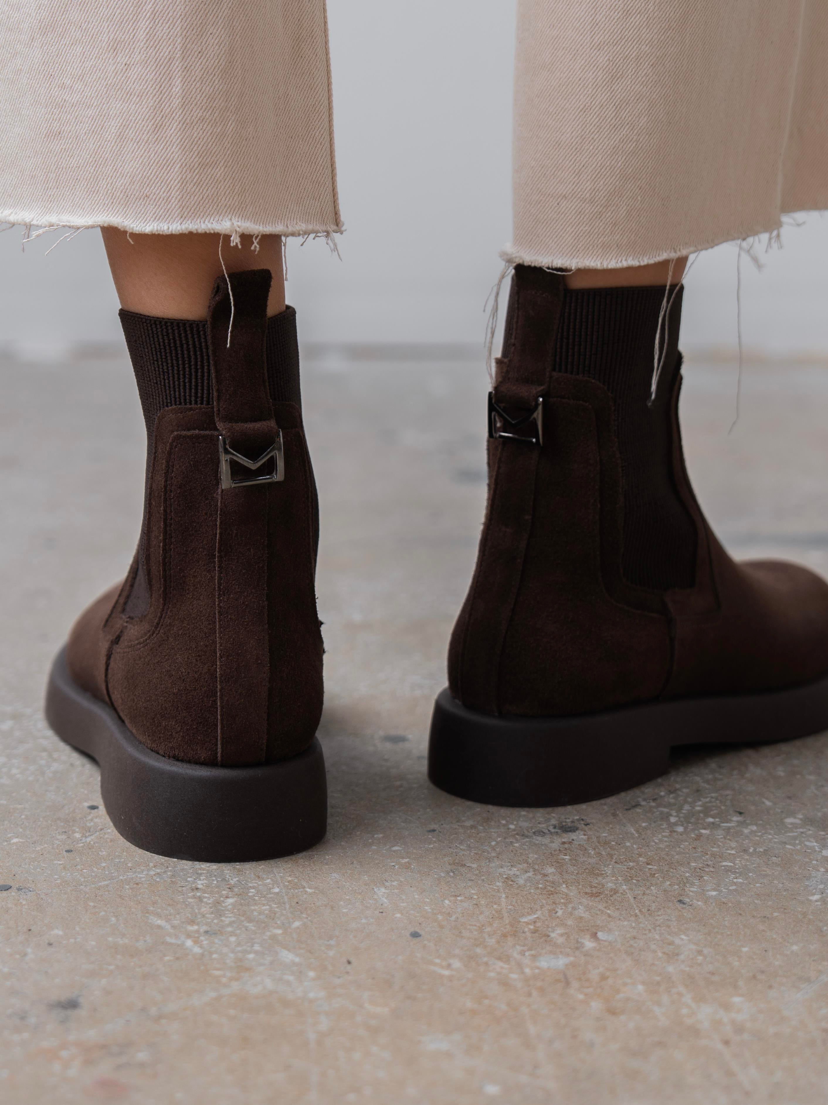 Viel Kahve Süet Hakiki Deri Kadın Bot