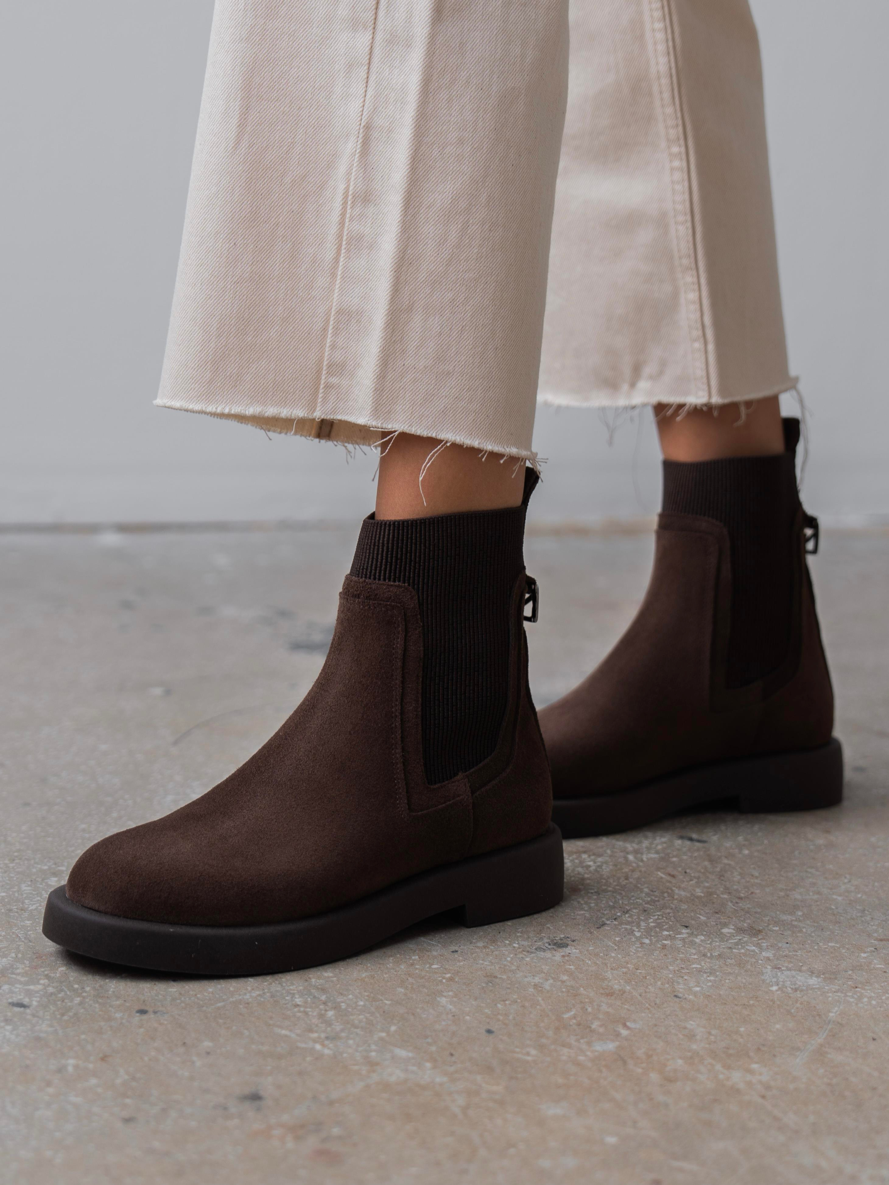 Viel Kahve Süet Hakiki Deri Kadın Bot