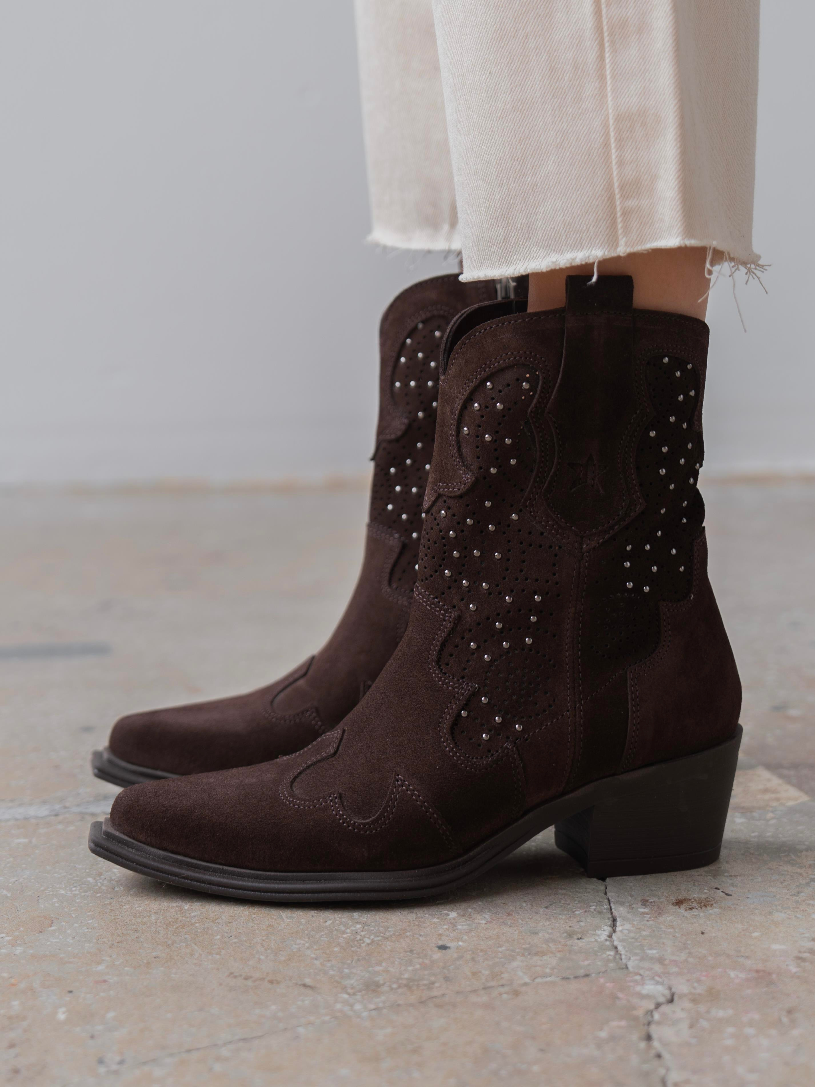 Vulya Kahve Süet Hakiki Deri Kadın Bot