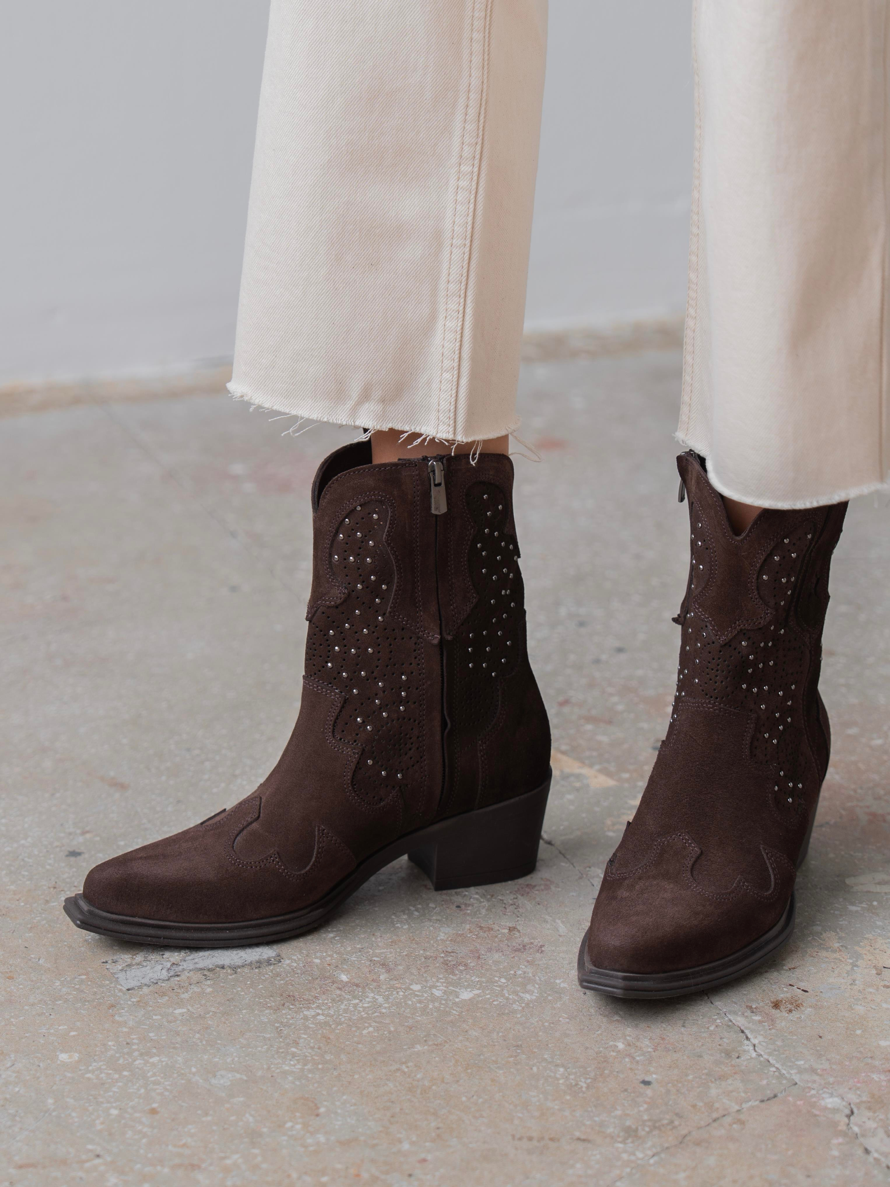 Vulya Kahve Süet Hakiki Deri Kadın Bot