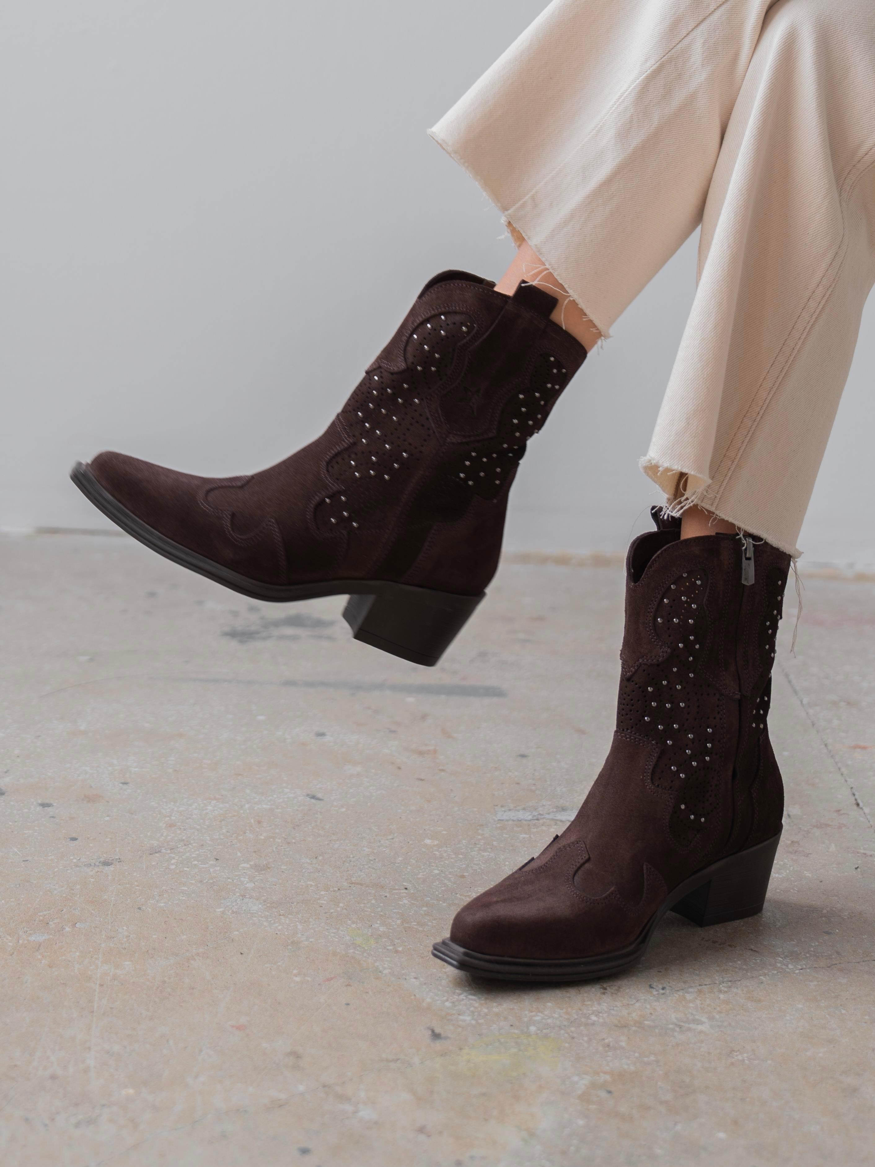 Vulya Kahve Süet Hakiki Deri Kadın Bot