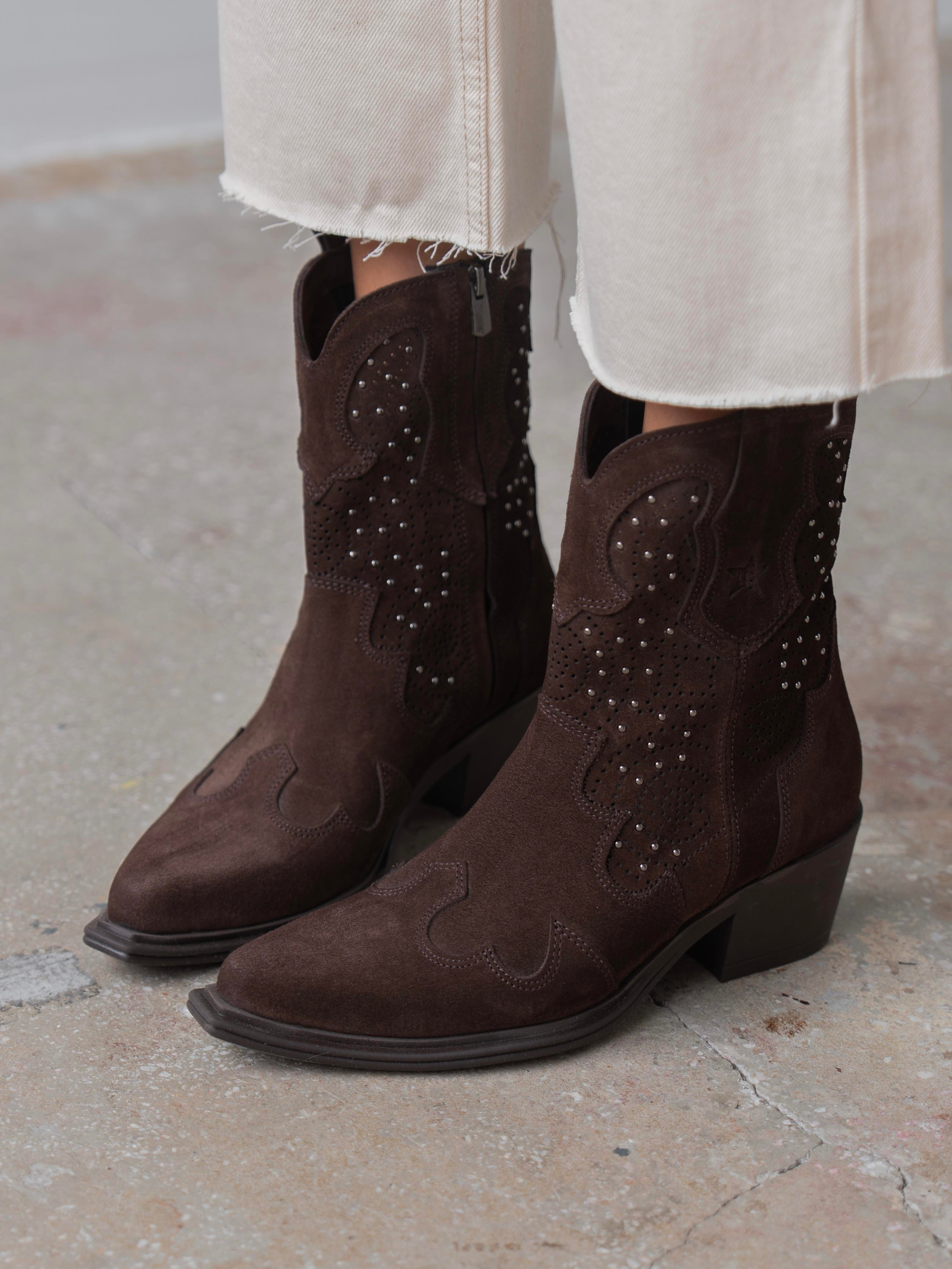 Vulya Kahve Süet Hakiki Deri Kadın Bot