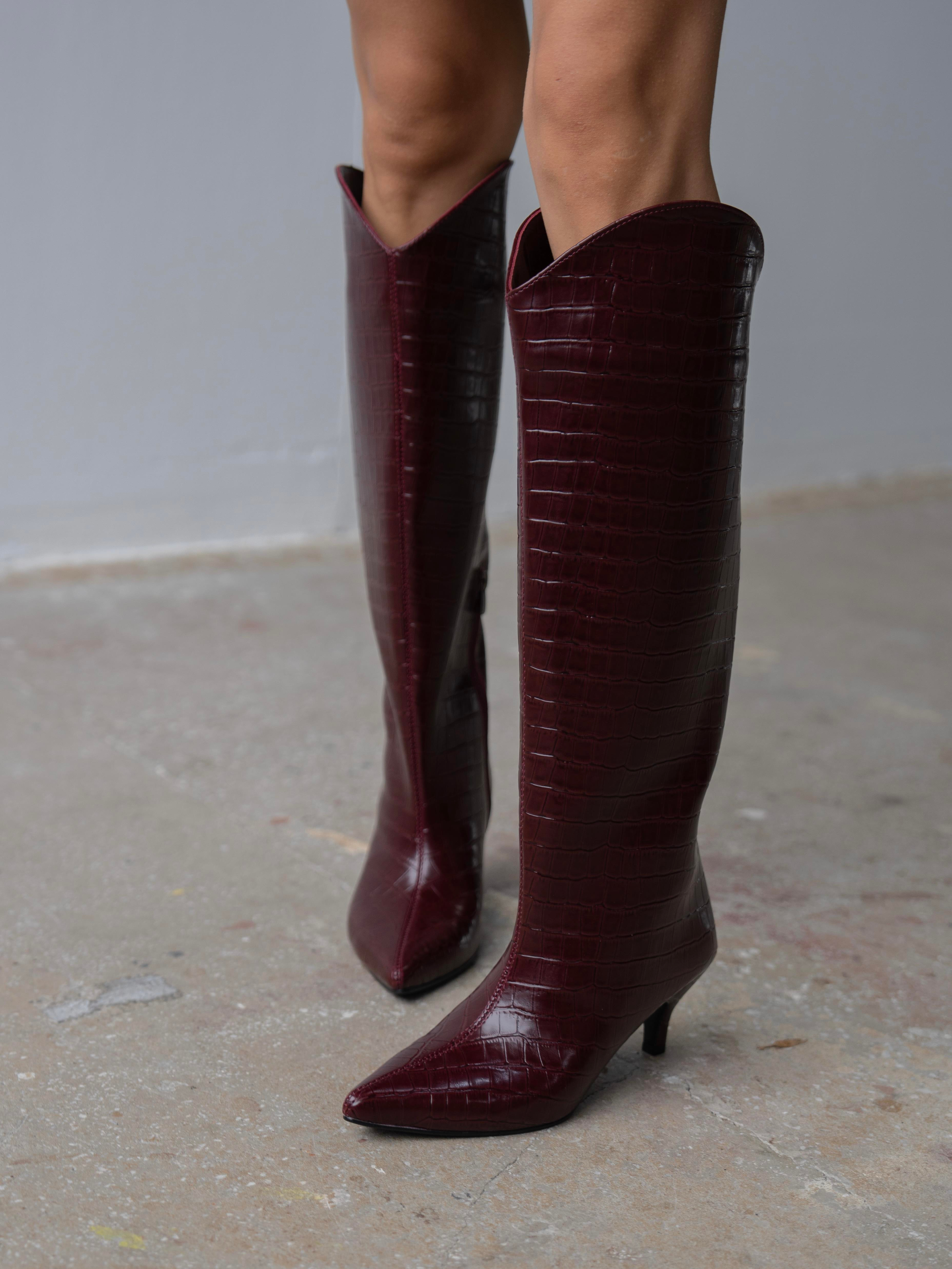 Zuris Bordo Kroko    Çizme