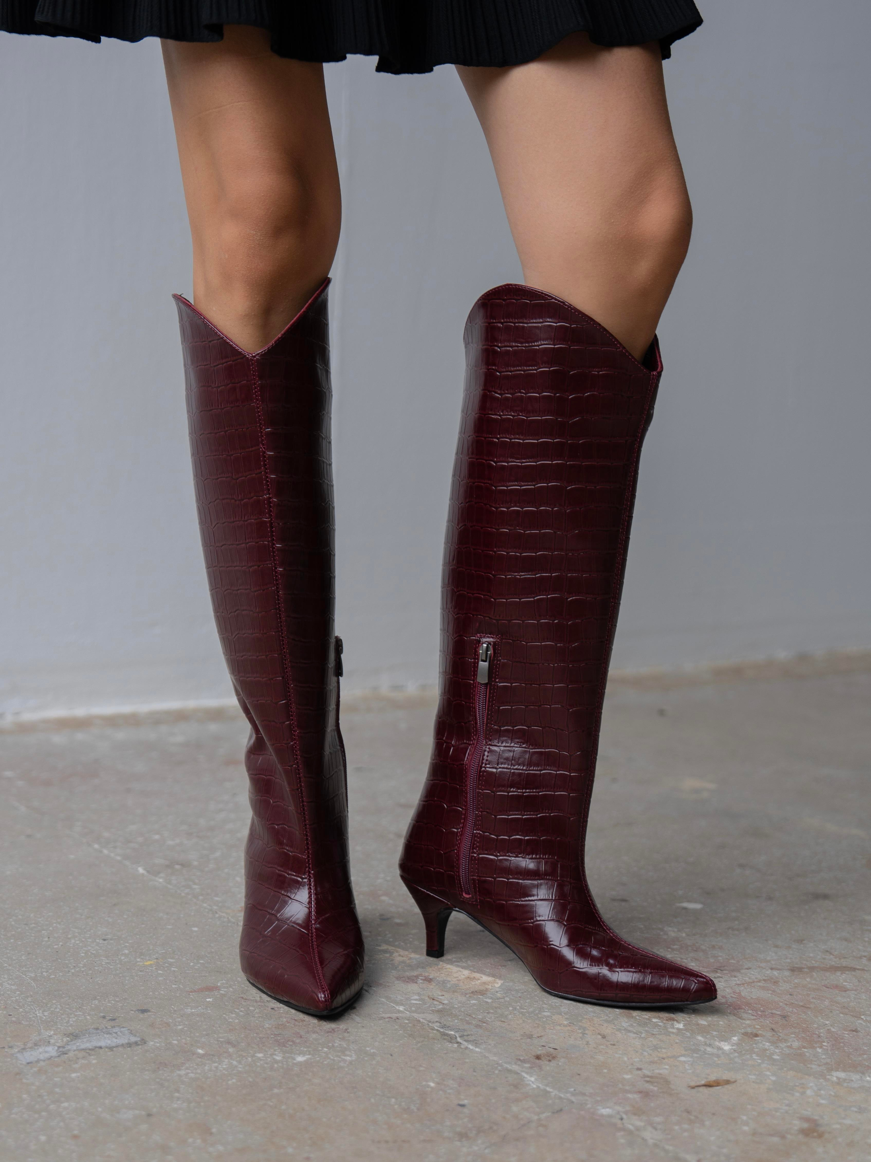 Zuris Bordo Kroko    Çizme