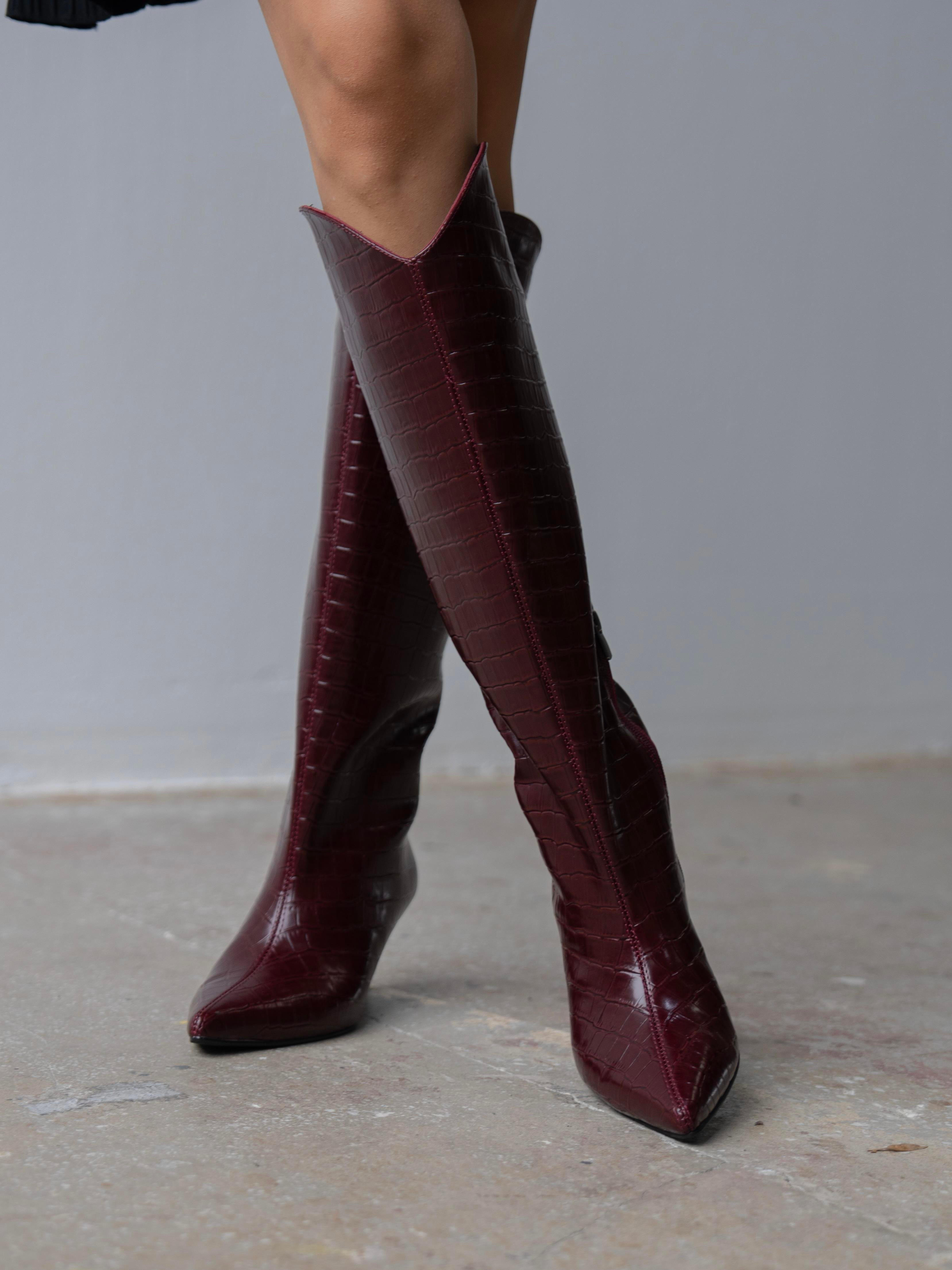 Zuris Bordo Kroko    Çizme