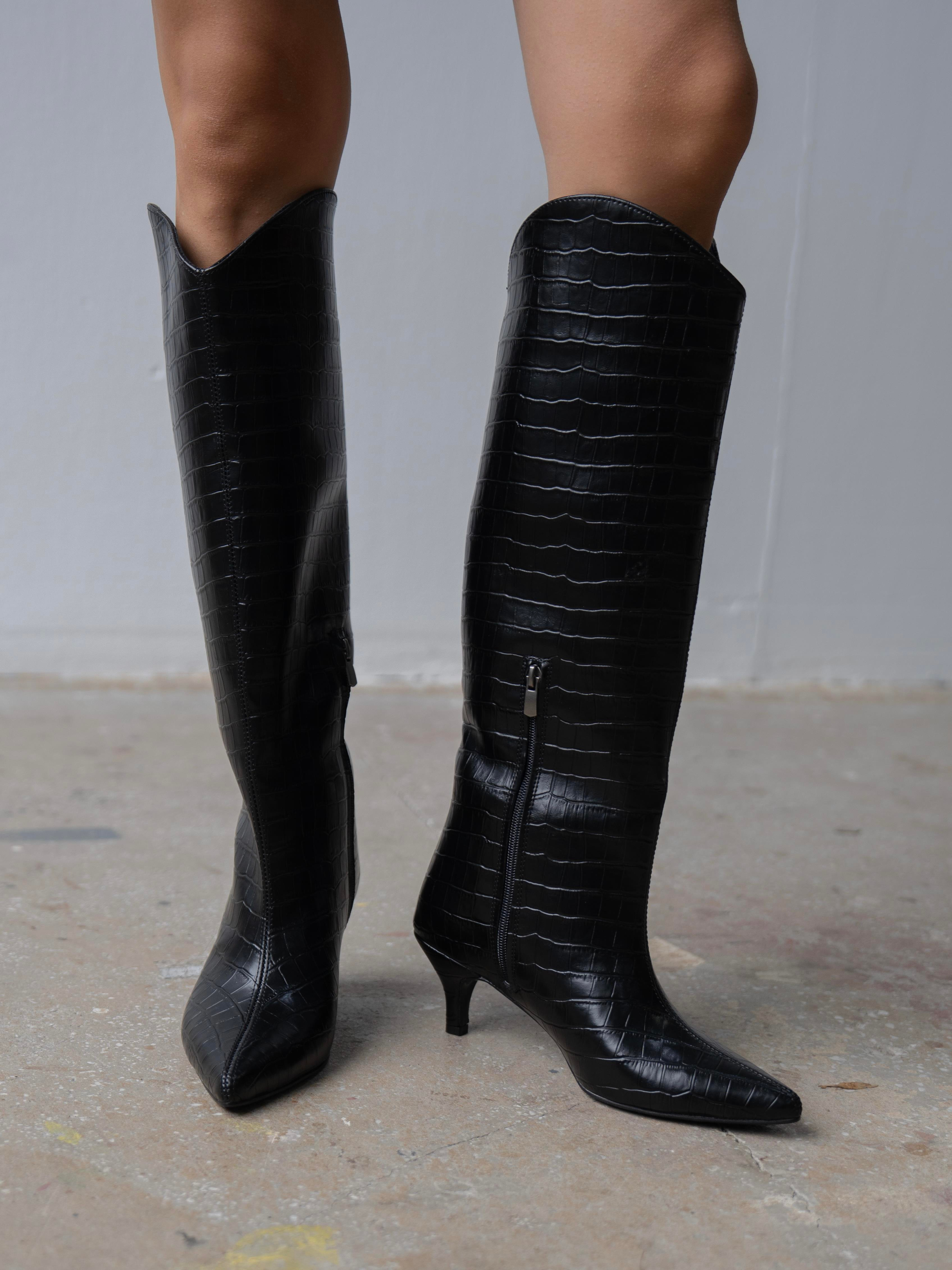Zuris Siyah Kroko    Çizme