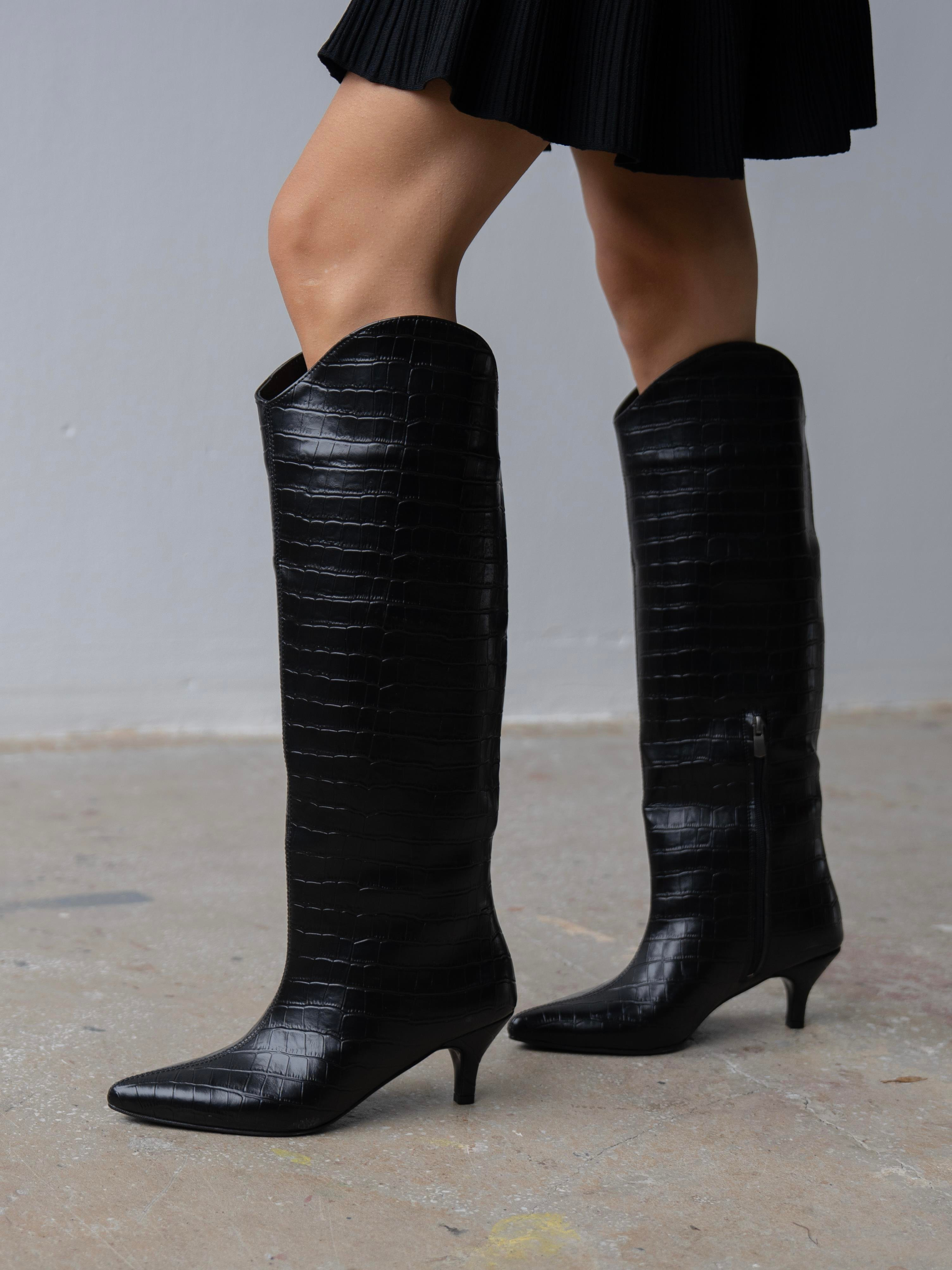 Zuris Siyah Kroko    Çizme