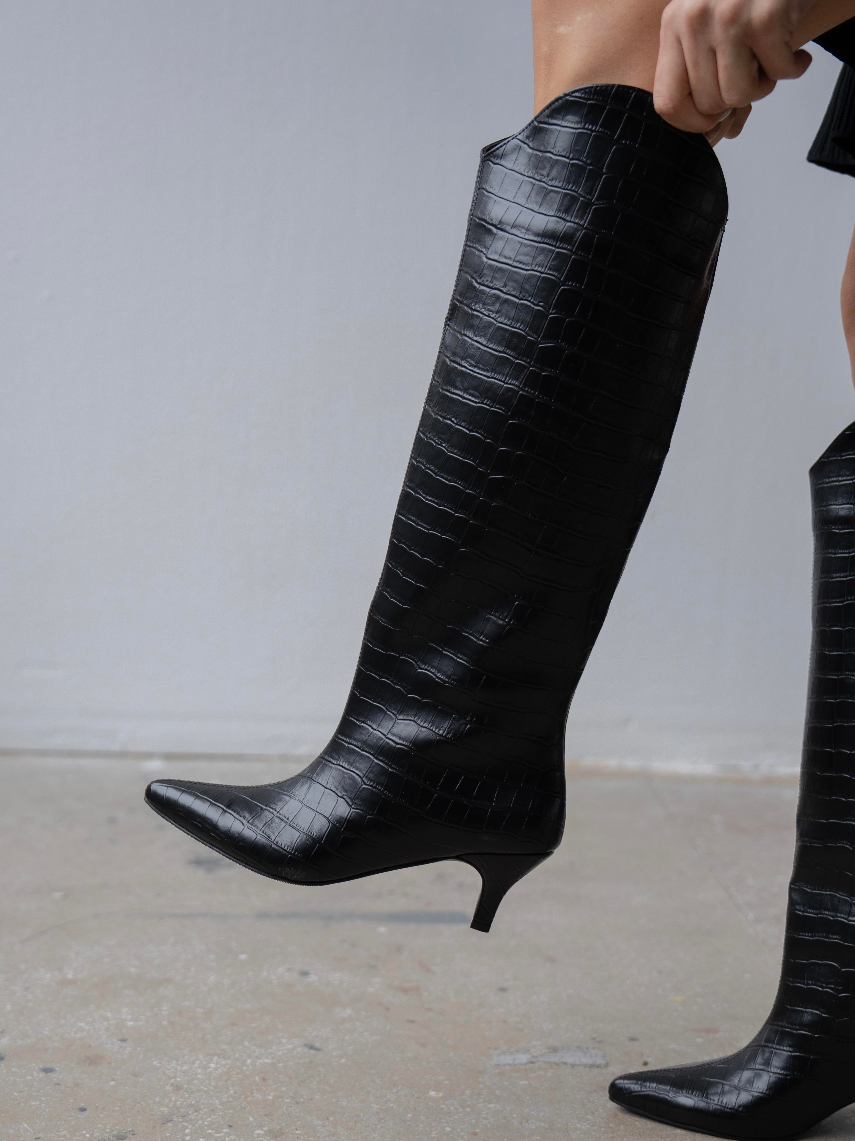 Zuris Siyah Kroko    Çizme