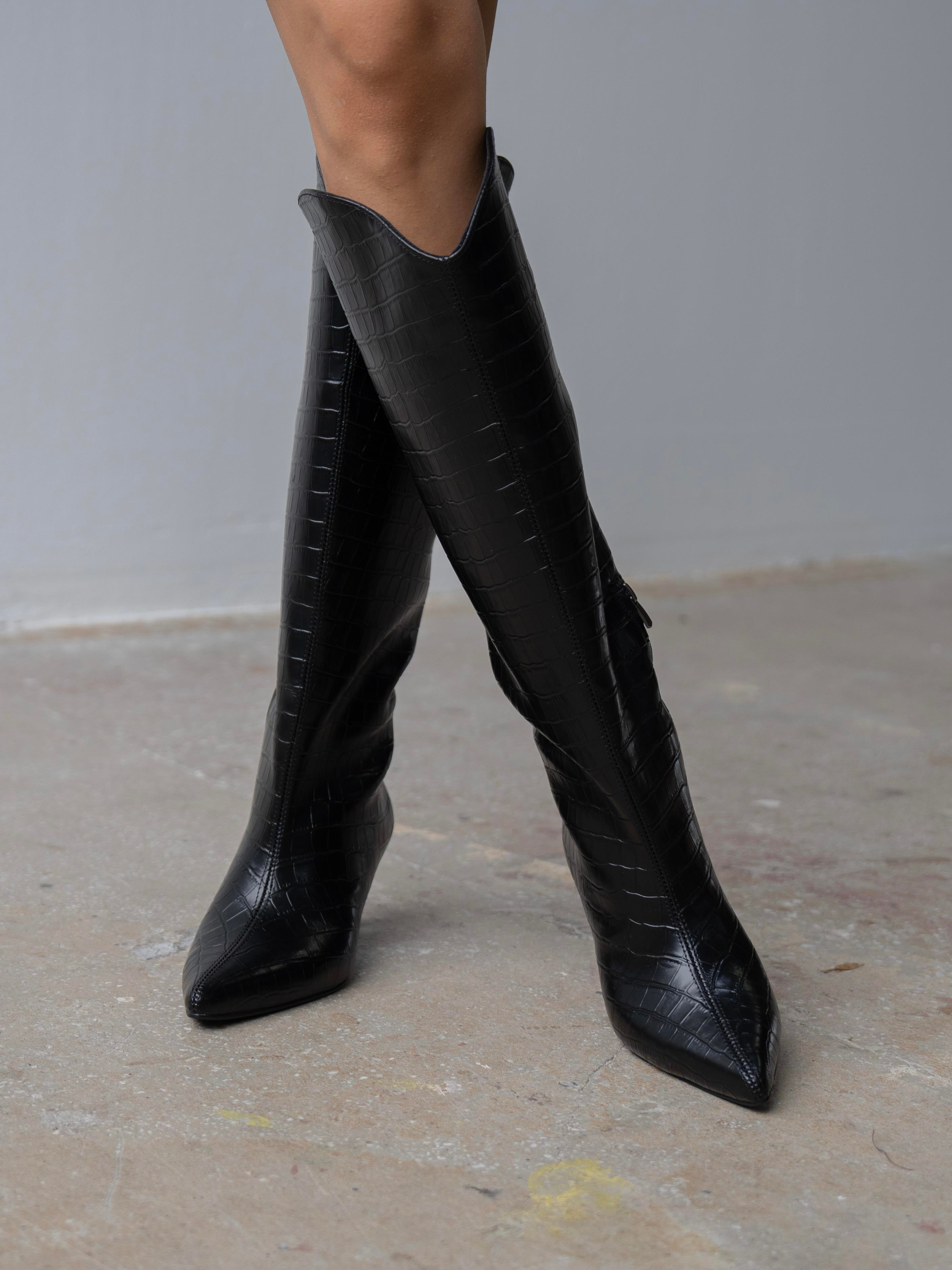 Zuris Siyah Kroko    Çizme