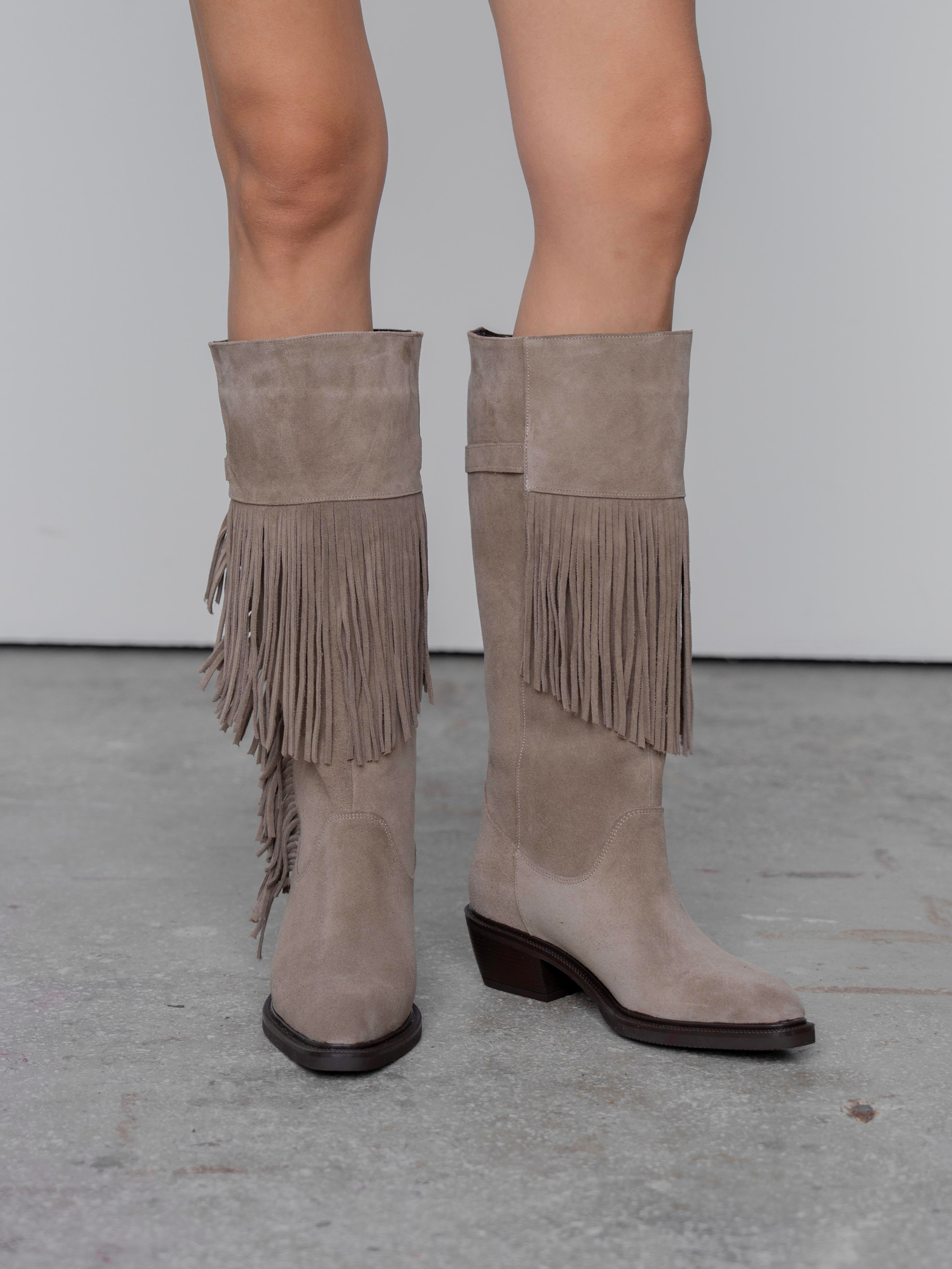 Zylo Vizon Süet Hakiki Deri Kadın Çizme