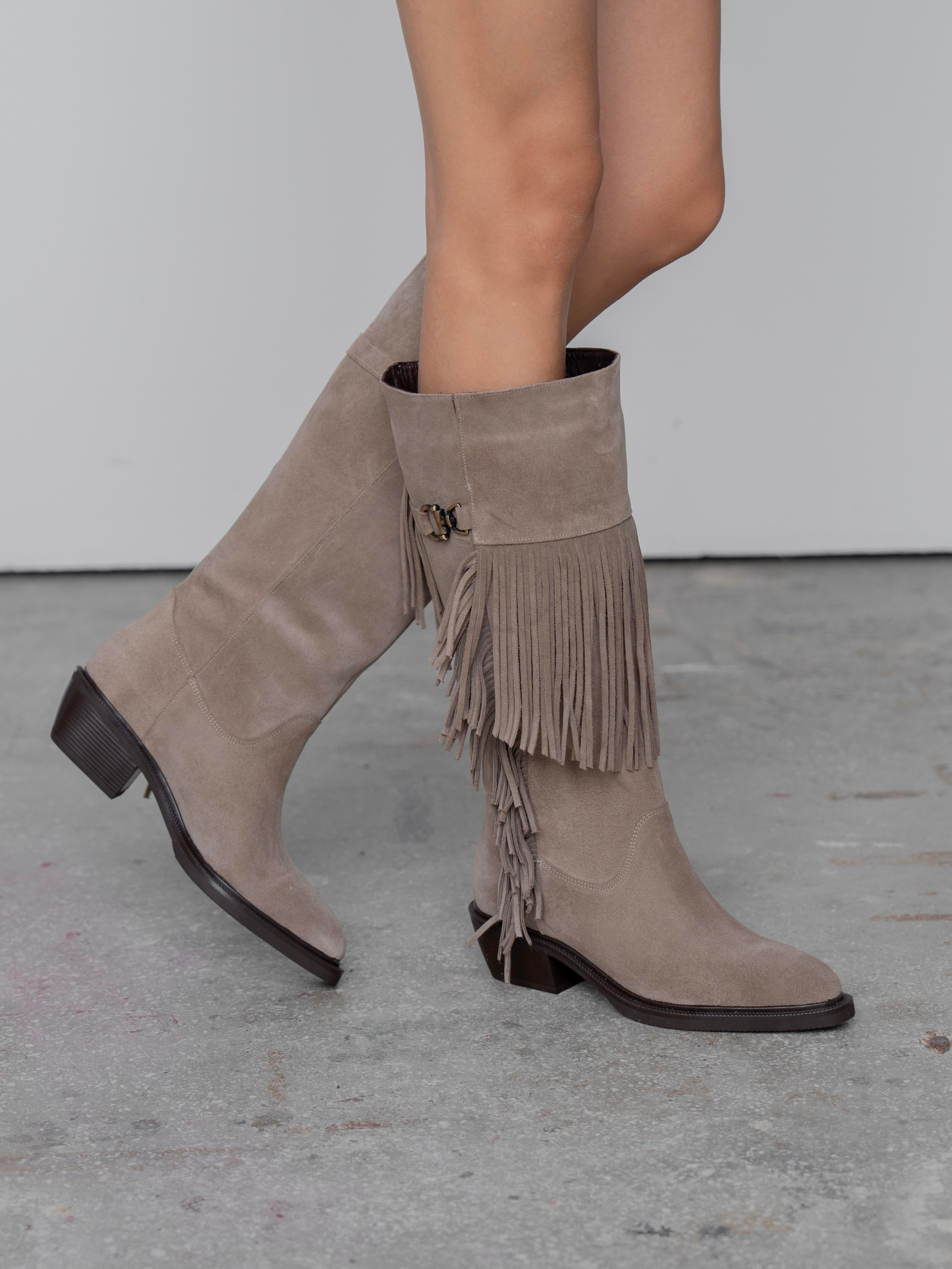 Zylo Vizon Süet Hakiki Deri Kadın Çizme