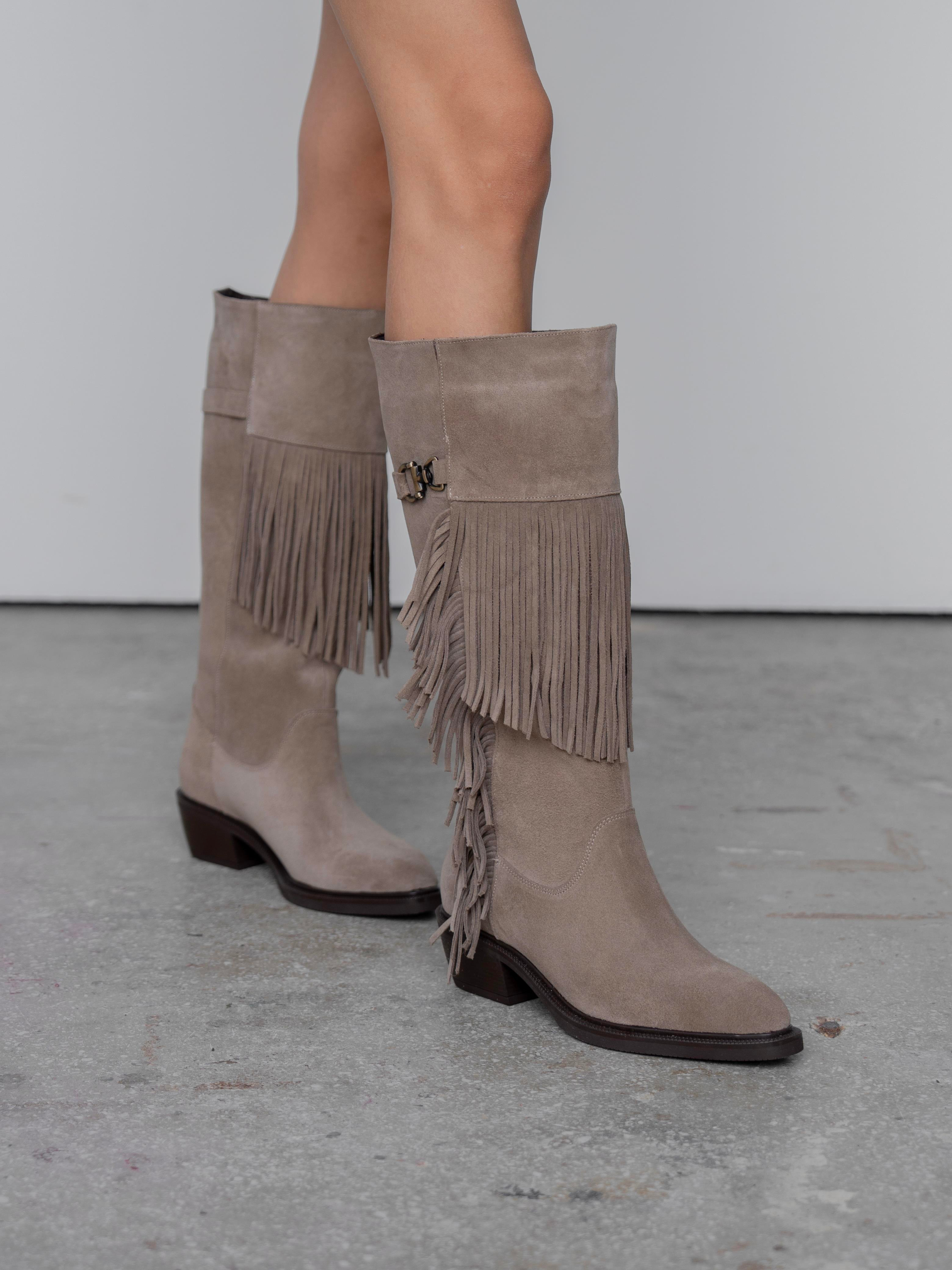 Zylo Vizon Süet Hakiki Deri Kadın Çizme