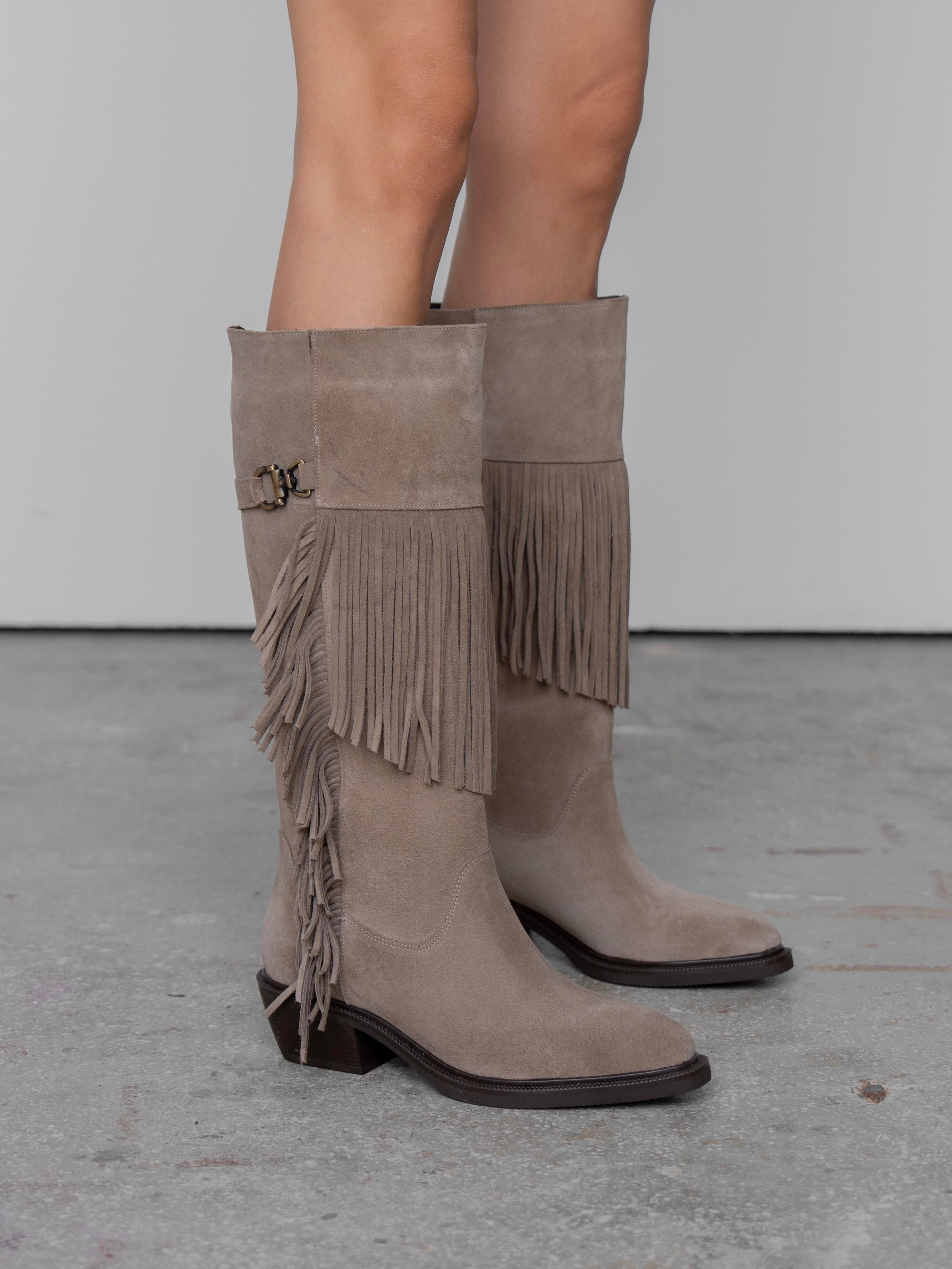 Zylo Vizon Süet Hakiki Deri Kadın Çizme