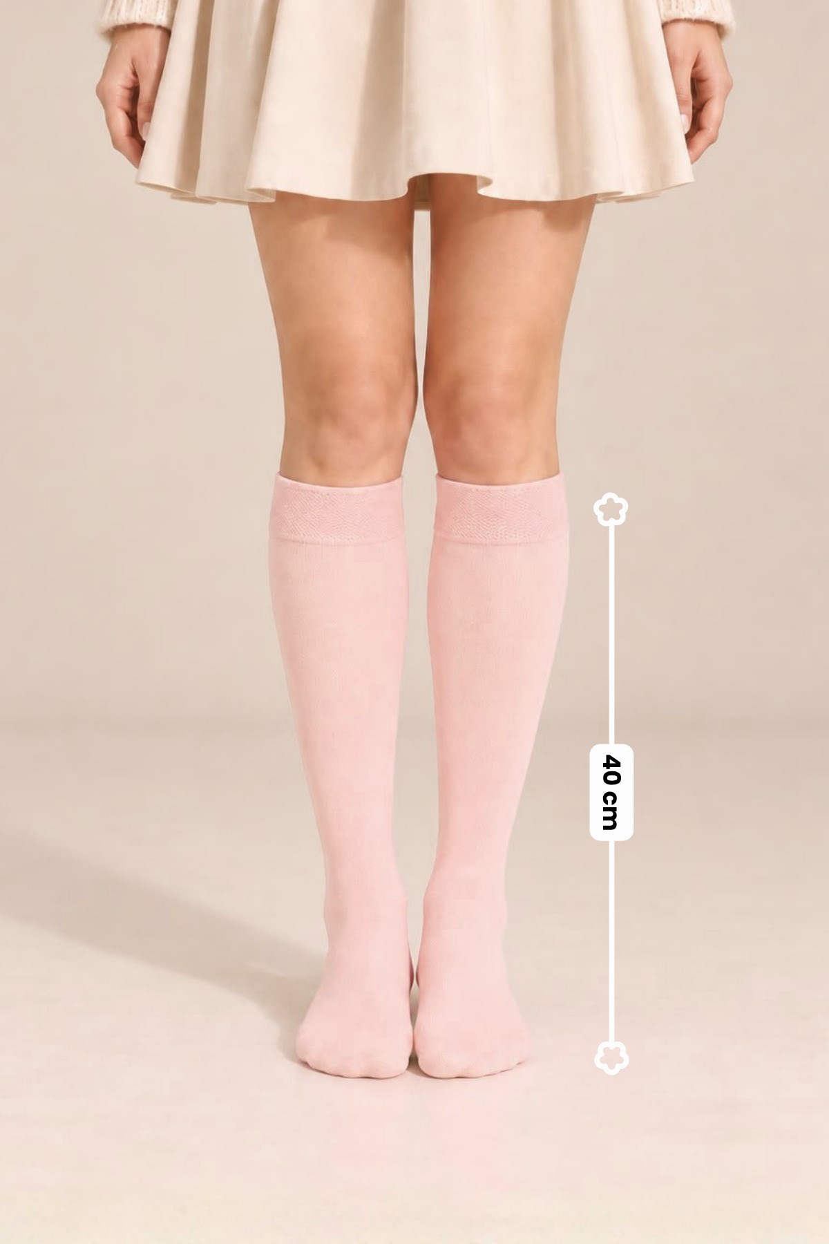 Kadın Bambu Diz Altı Çorap Pembe Renk Tek Çift - 36 - 40