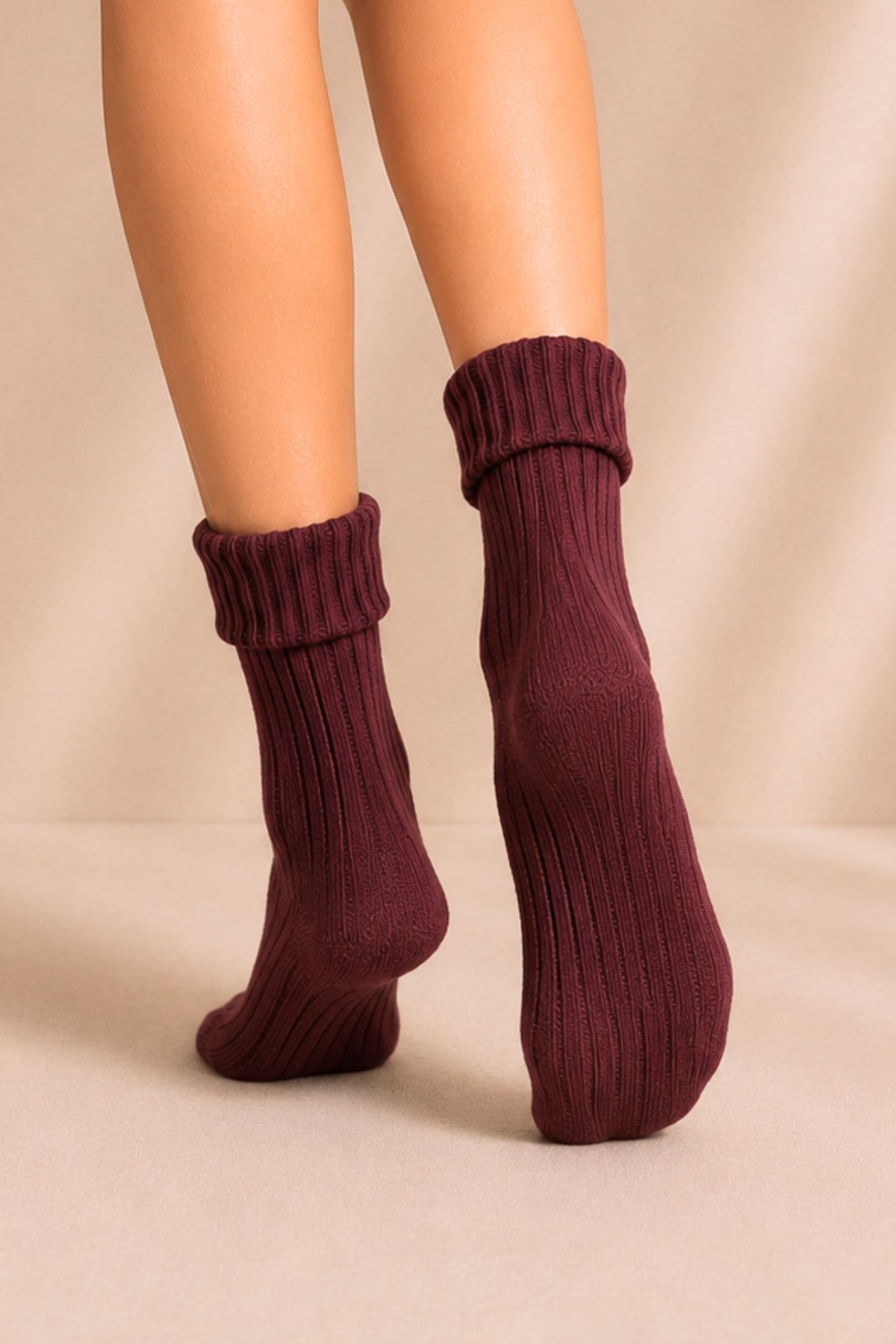 Kadın Kıvrık Lambswool Yün Yarım Konç Çorap 12'li Paket - 36 - 40