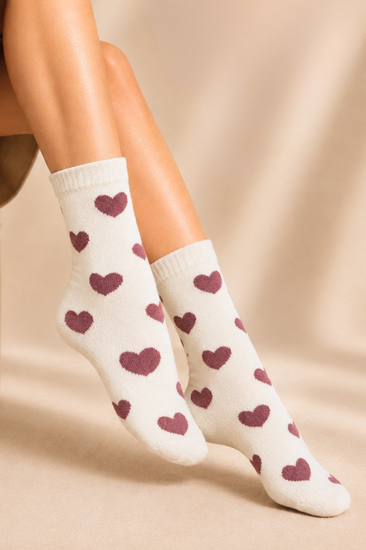 Kadın Lambswool Kışlık Soket Çorap 4'lu Paket - 36 - 40