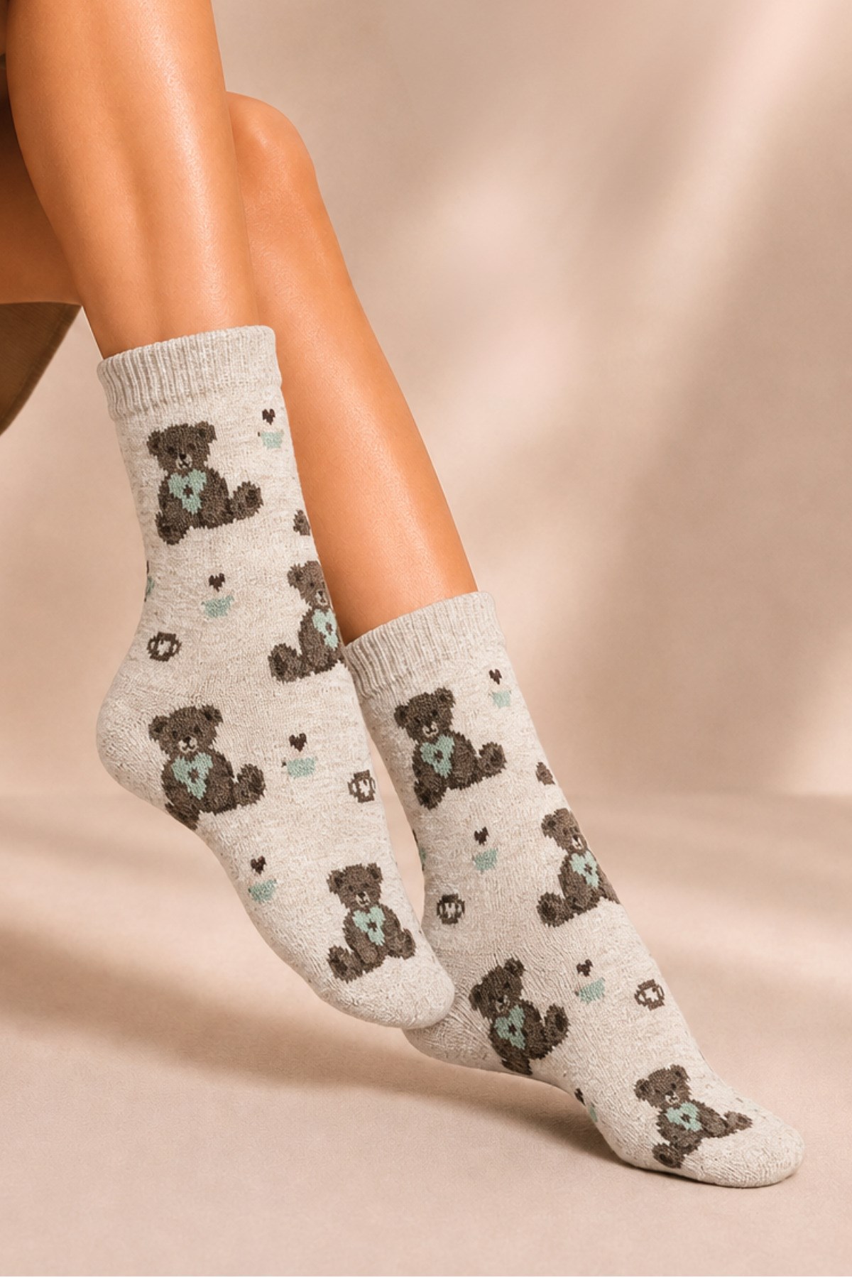 Kadın Lambswool Kışlık Soket Çorap 4'lu Paket - 36 - 40