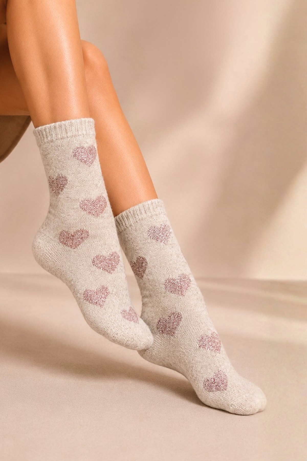 Kadın Lambswool Kışlık Soket Çorap 4'lu Paket - 36 - 40