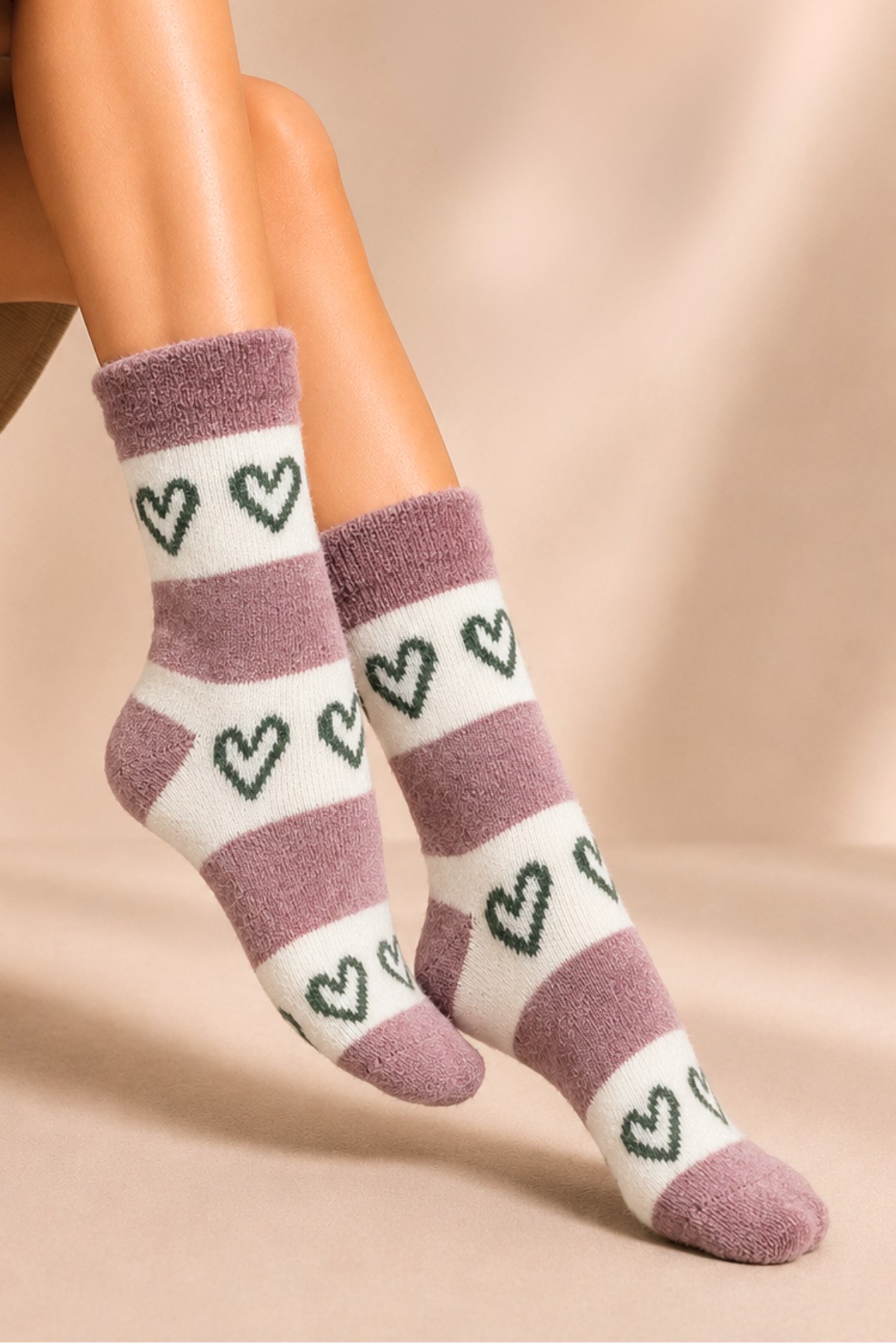 Kadın Lambswool Kışlık Soket Çorap 4'lu Paket - 36 - 40