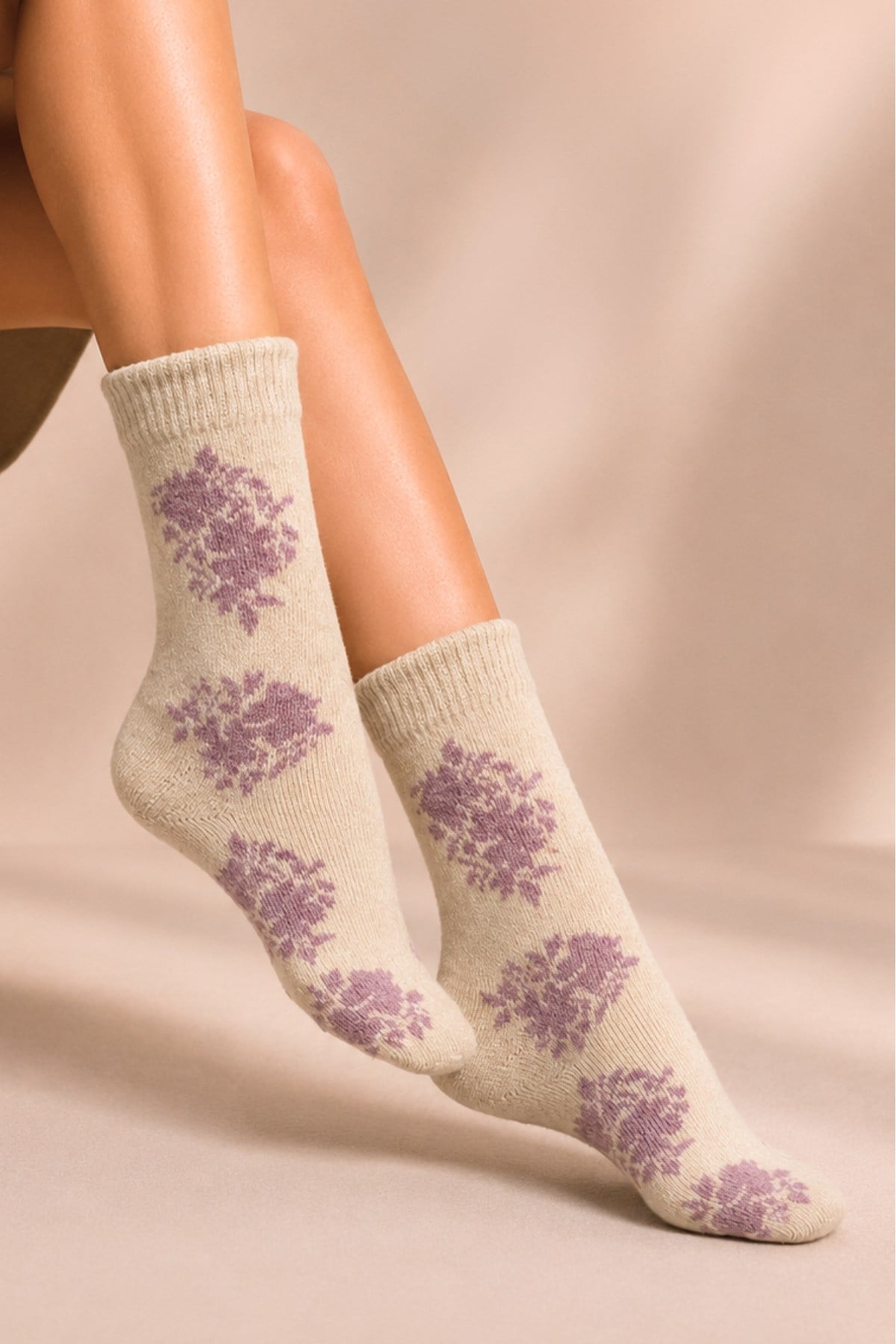 Kadın Lambswool Kışlık Soket Çorap 4'lu Paket - 36 - 40