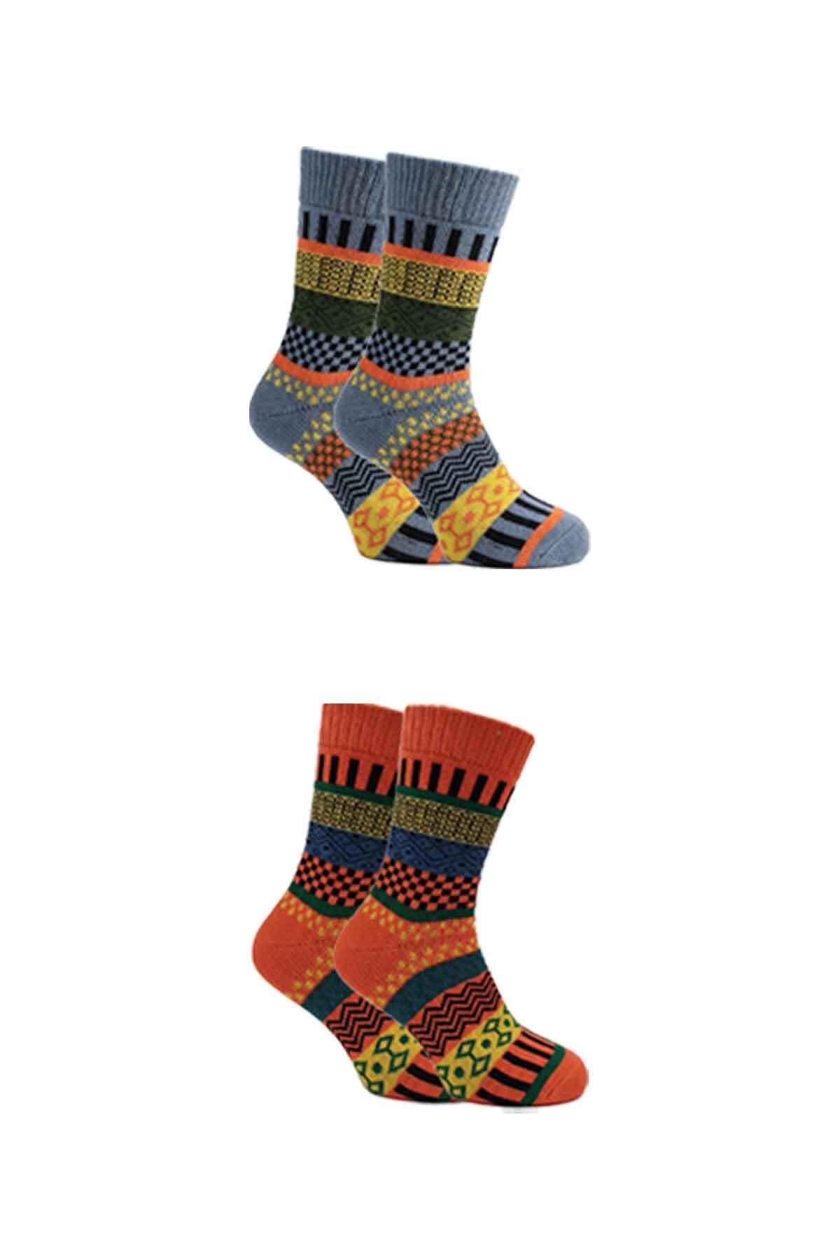 Kadın Lambswool Yün Kışlık Kalın Soket Çorap 6'lı Paket