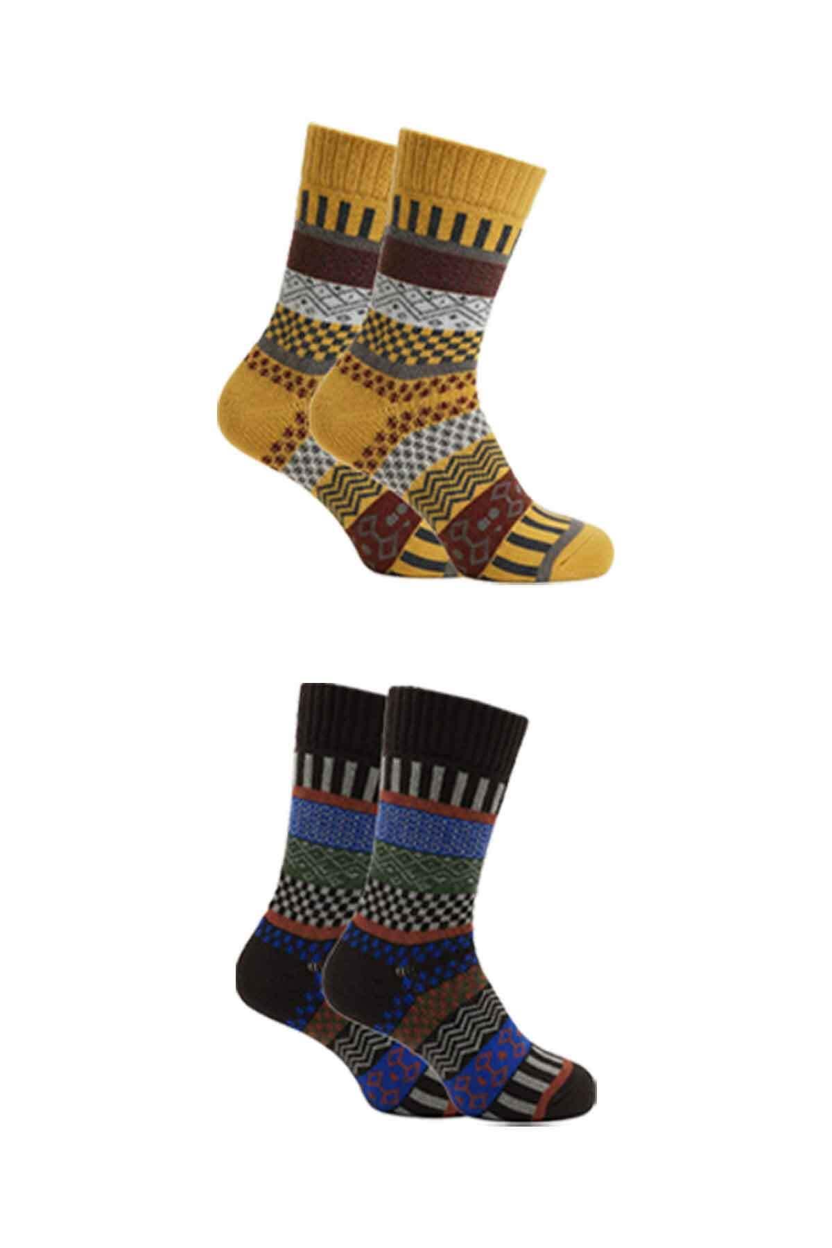 Kadın Lambswool Yün Kışlık Kalın Soket Çorap 6'lı Paket
