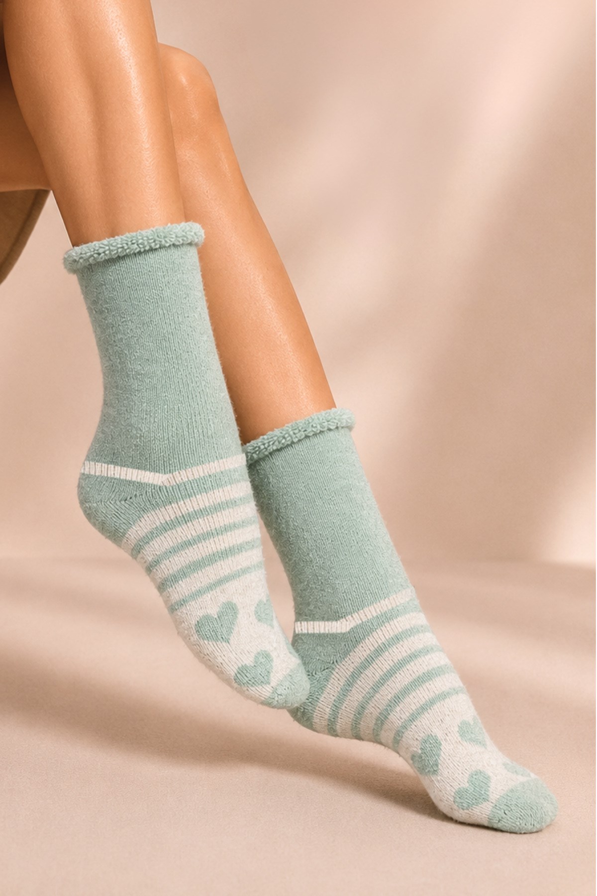 Kadın Lastiksiz Lambswool Kışlık Kalın Soket Çorap 4'lu Paket - 36 - 40