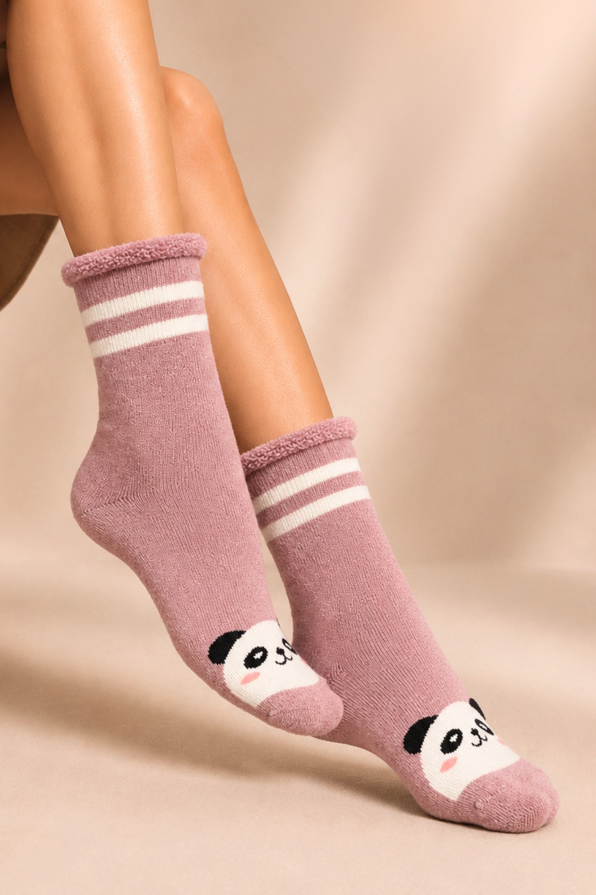 Kadın Lastiksiz Lambswool Kışlık Kalın Soket Çorap 4'lu Paket - 36 - 40