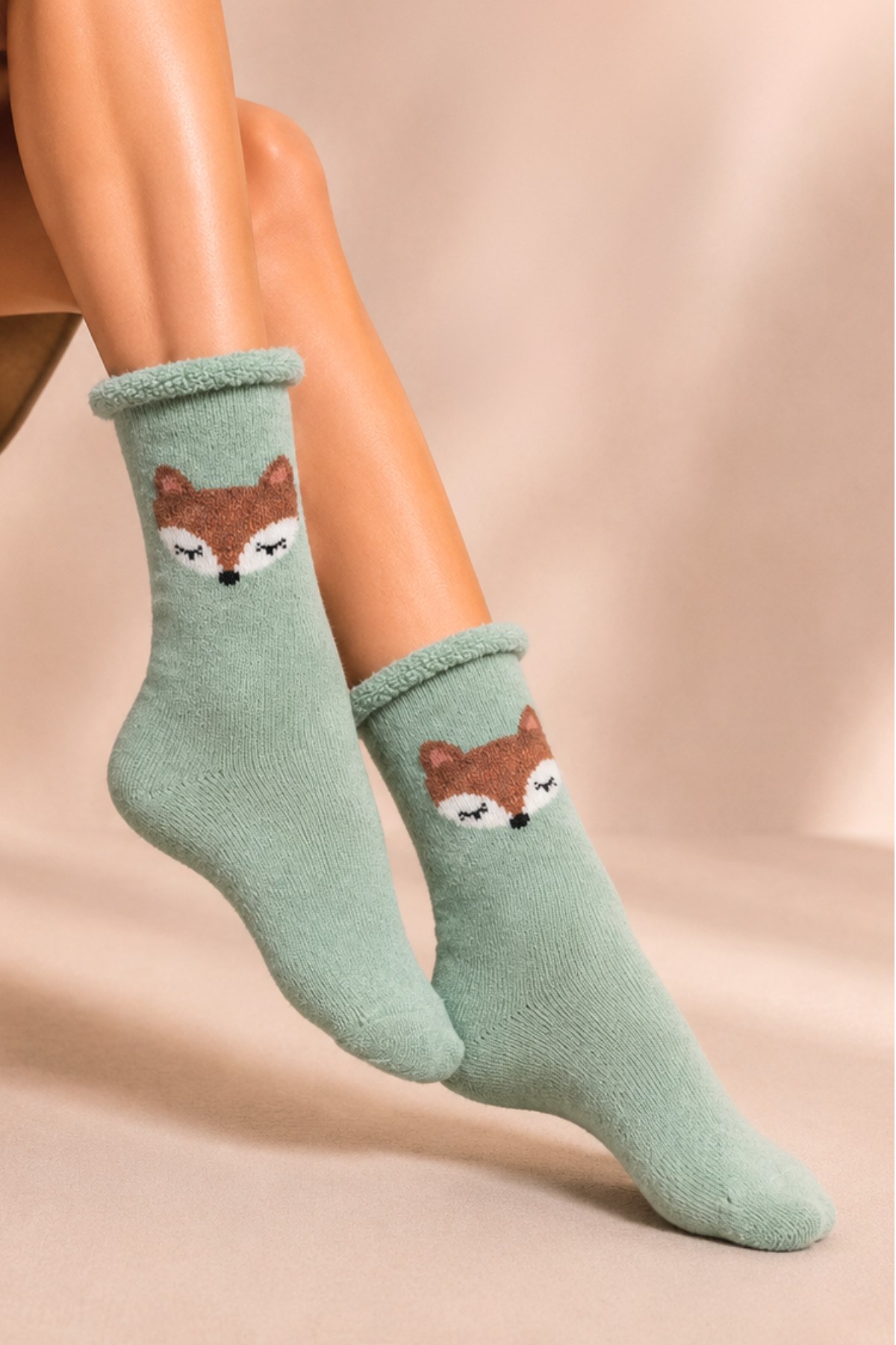 Kadın Lastiksiz Lambswool Kışlık Kalın Soket Çorap 4'lu Paket - 36 - 40