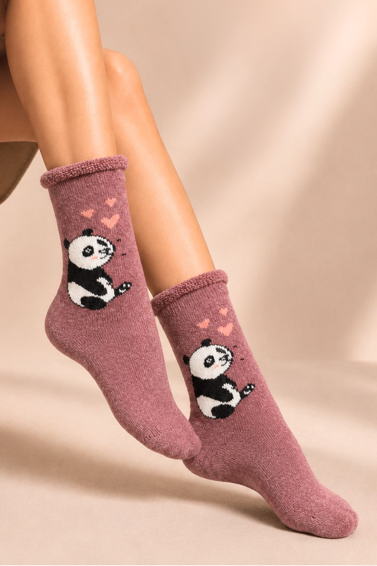 Kadın Lastiksiz Lambswool Kışlık Kalın Soket Çorap 4'lu Paket - 36 - 40