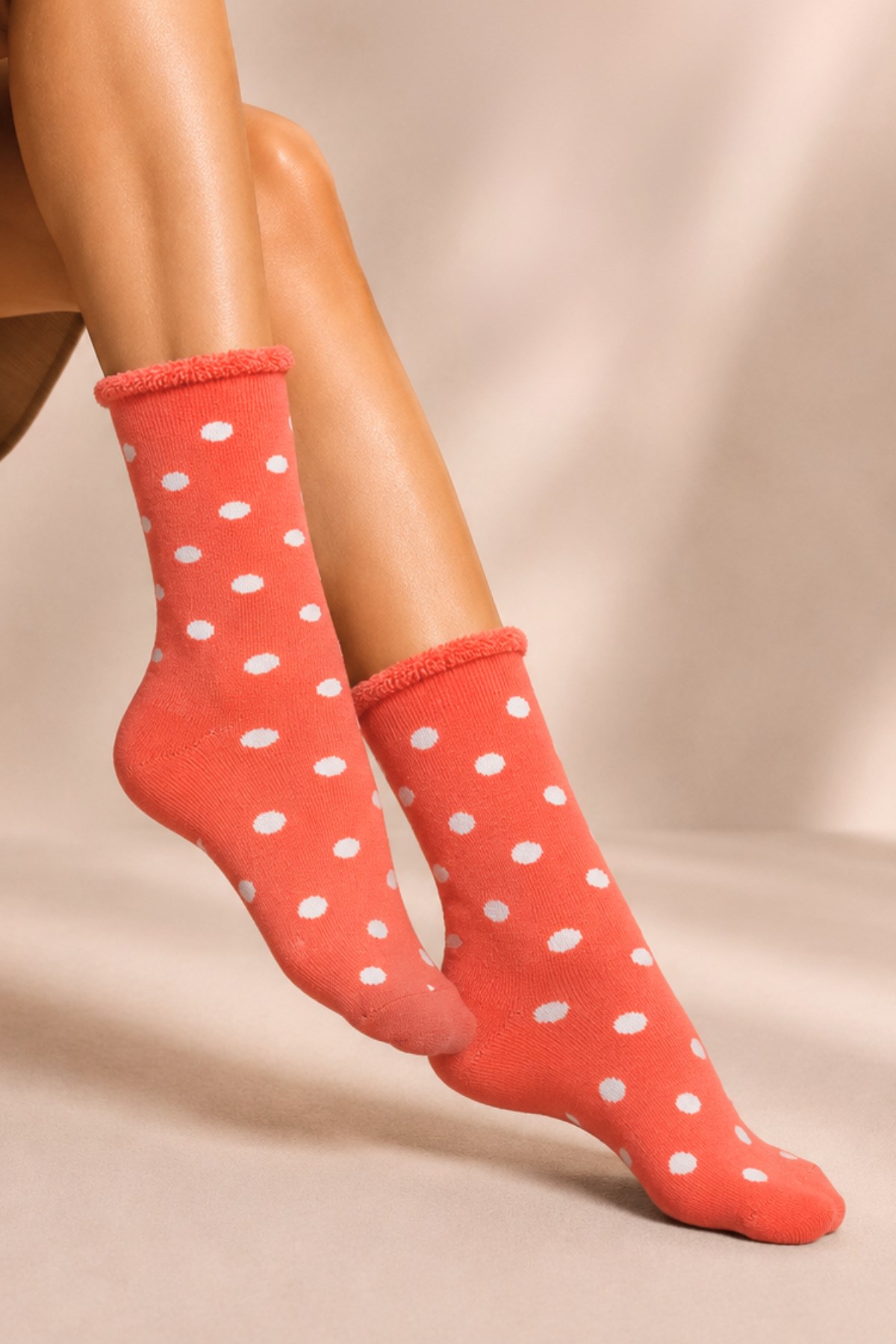 Kadın Lastiksiz Pamuklu Soket Çorap 4'lu Paket - 36 - 40
