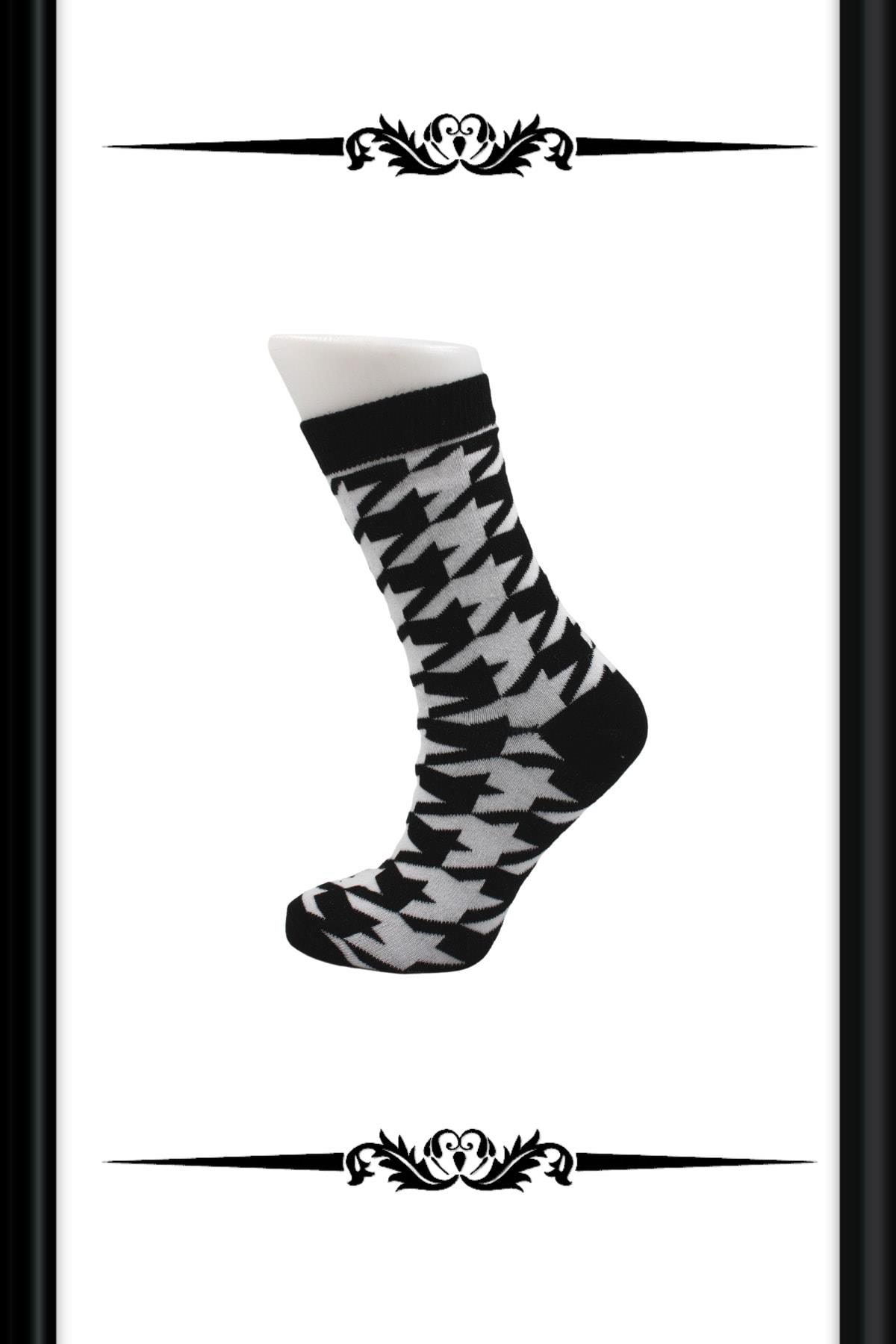 Unisex Desenli Pamuklu Çorap 4'lü Set