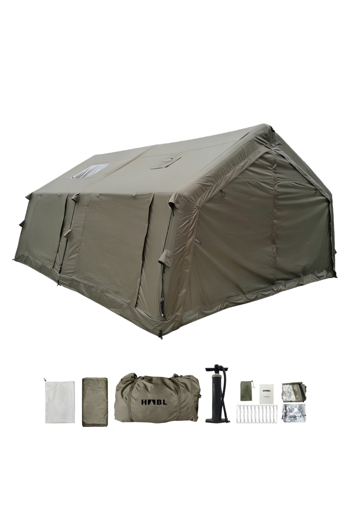 HABL 17 Kişilik 17.2 m² - 4 Mevsim, Su Geçirmez Şişme Çadır 360x480x220 cm