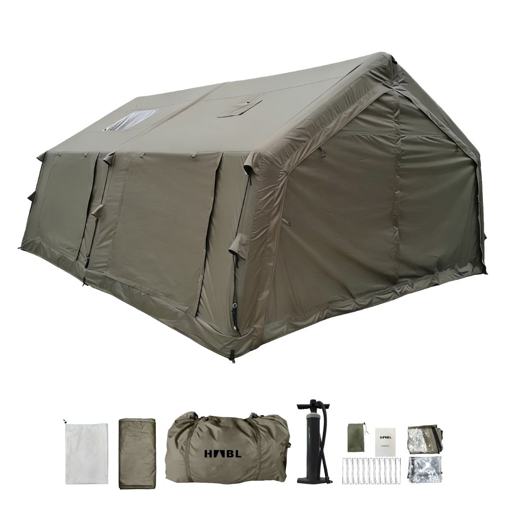 HABL 17 Kişilik 17.2 m² - Tenteli Gölgelikli, 4 Mevsim, Su Geçirmez 420D Oxford Kumaşlı Şişme Çadır 360x480x220 cm