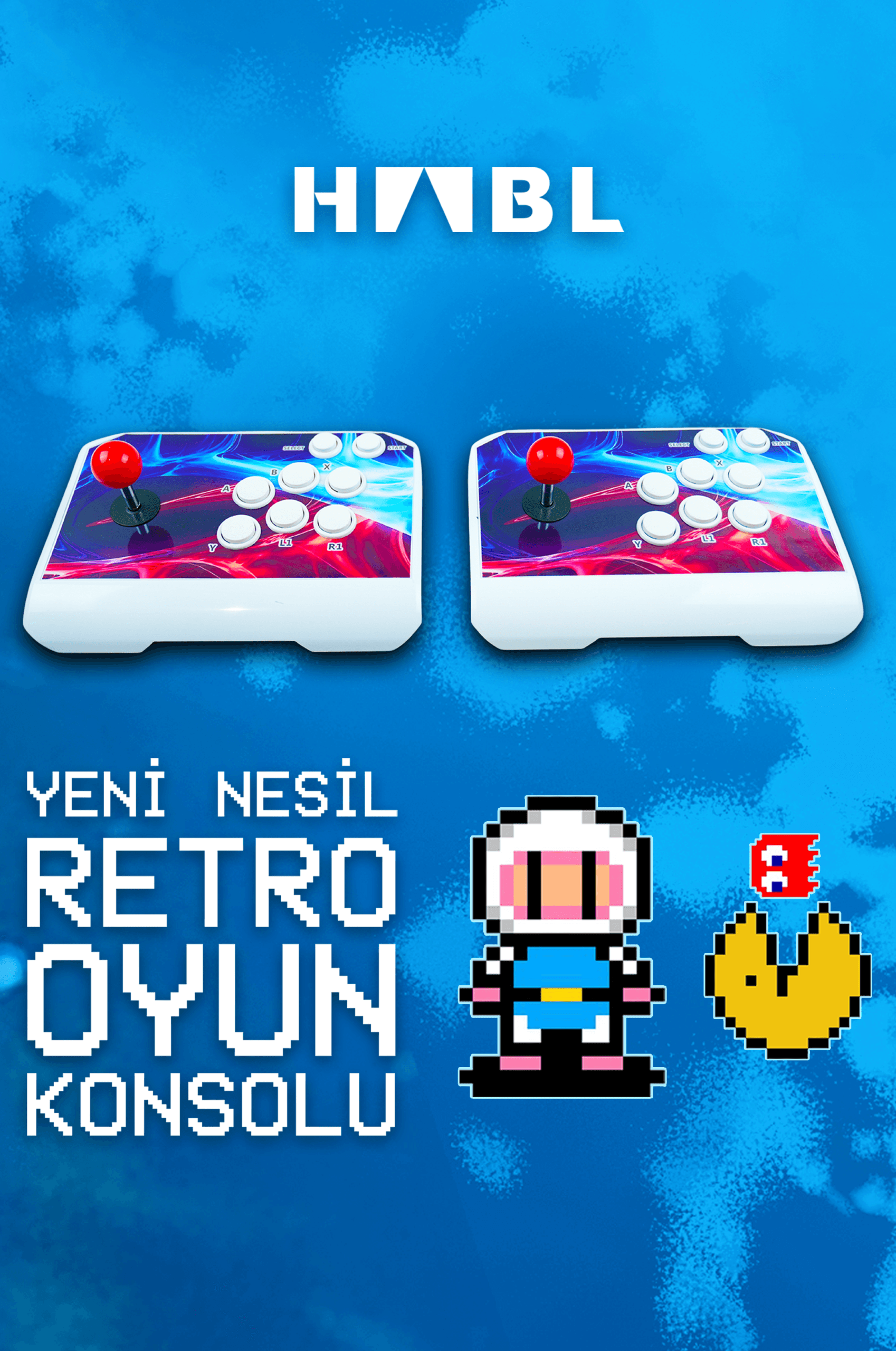 Habl 2025 Retro Arcade Oyun Konsolu 2 Kumandalı Kablosuz Set- 42.000 Oyunlu Super Box
